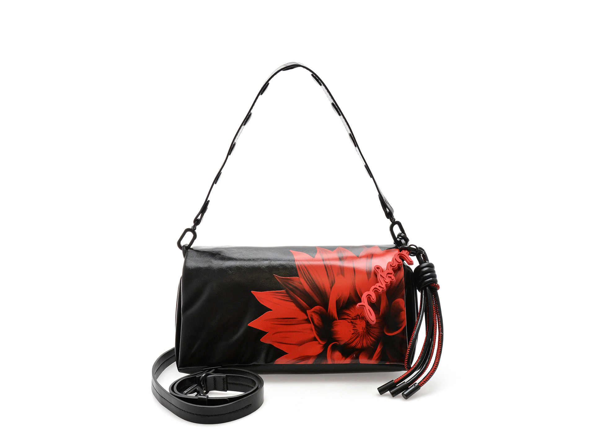 Geanta DESIGUAL neagra, WAXP90, din piele ecologica