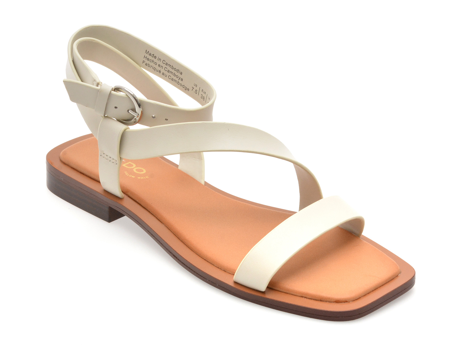 Sandale ALDO albe, GRUGAR 121, din piele naturala