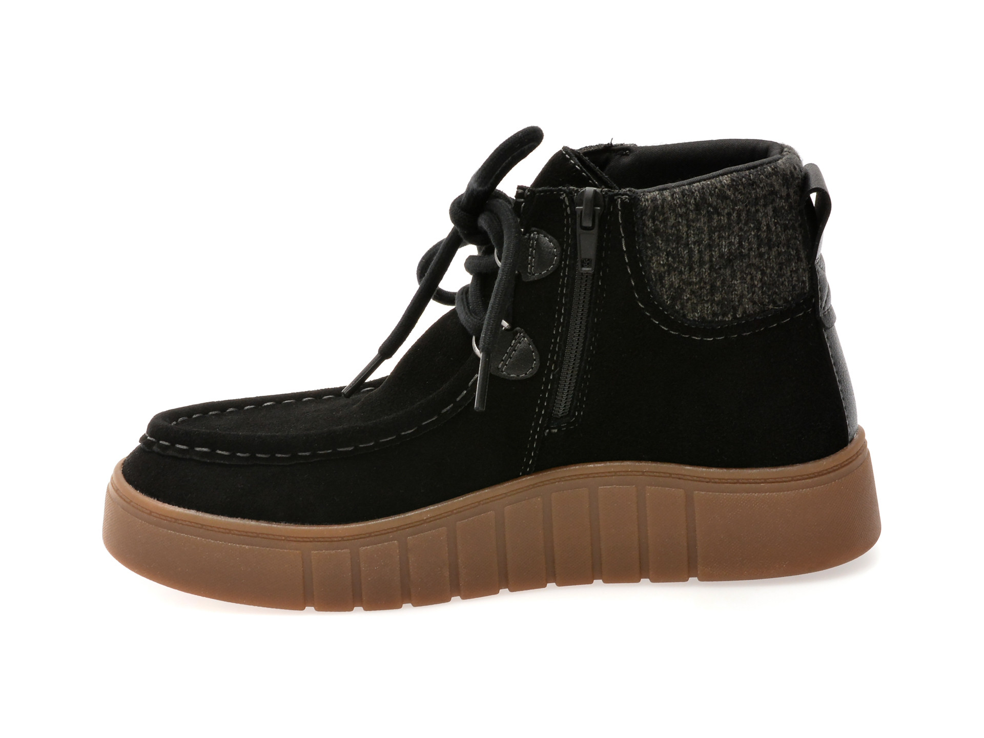 Ghete CLARKS negre, MYKAH IZZY, din piele intoarsa