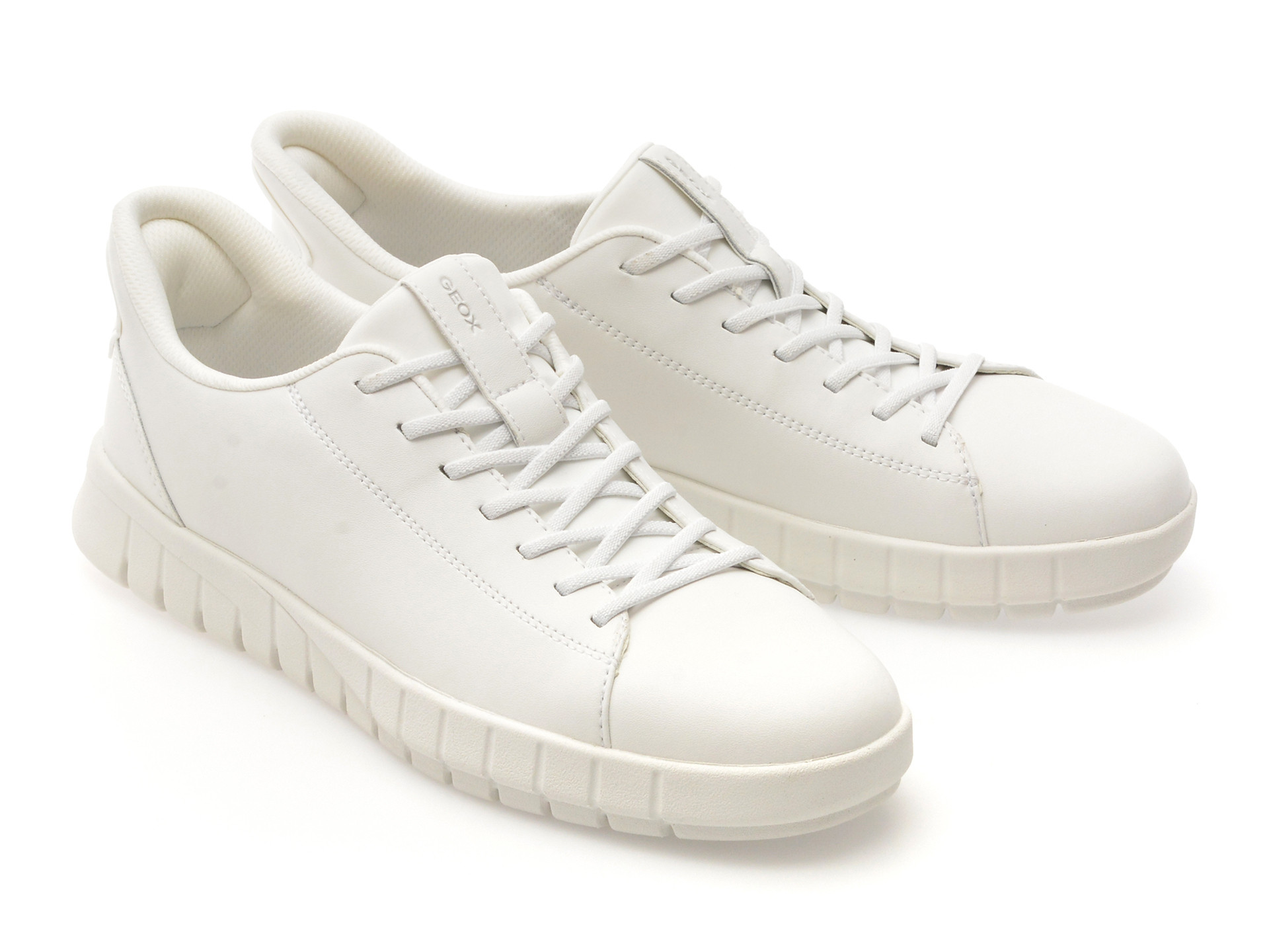 Pantofi sport GEOX albi, U56MAA, din piele ecologica