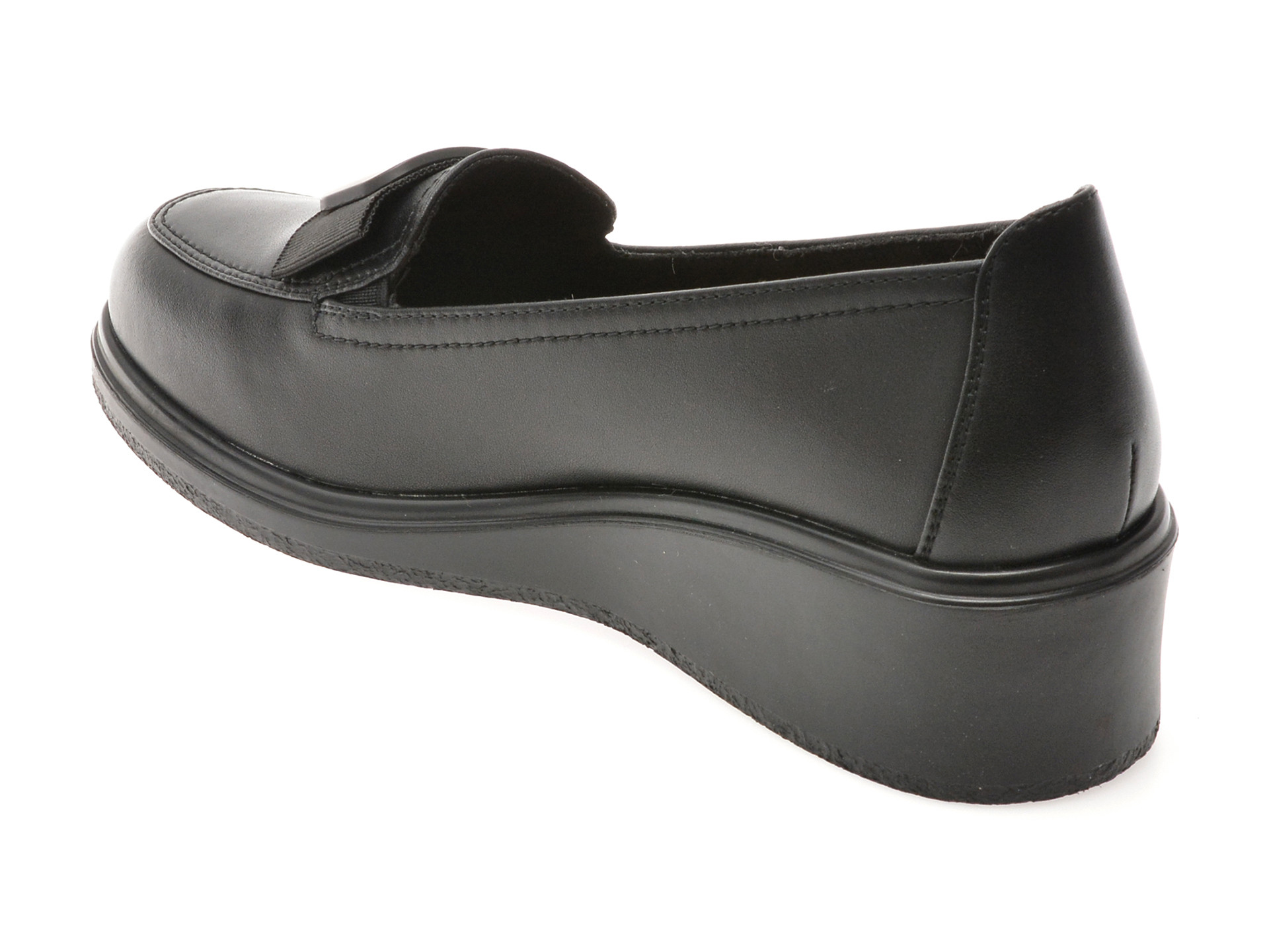 Mocasini IMAGE negri, 1216G23, din piele naturala