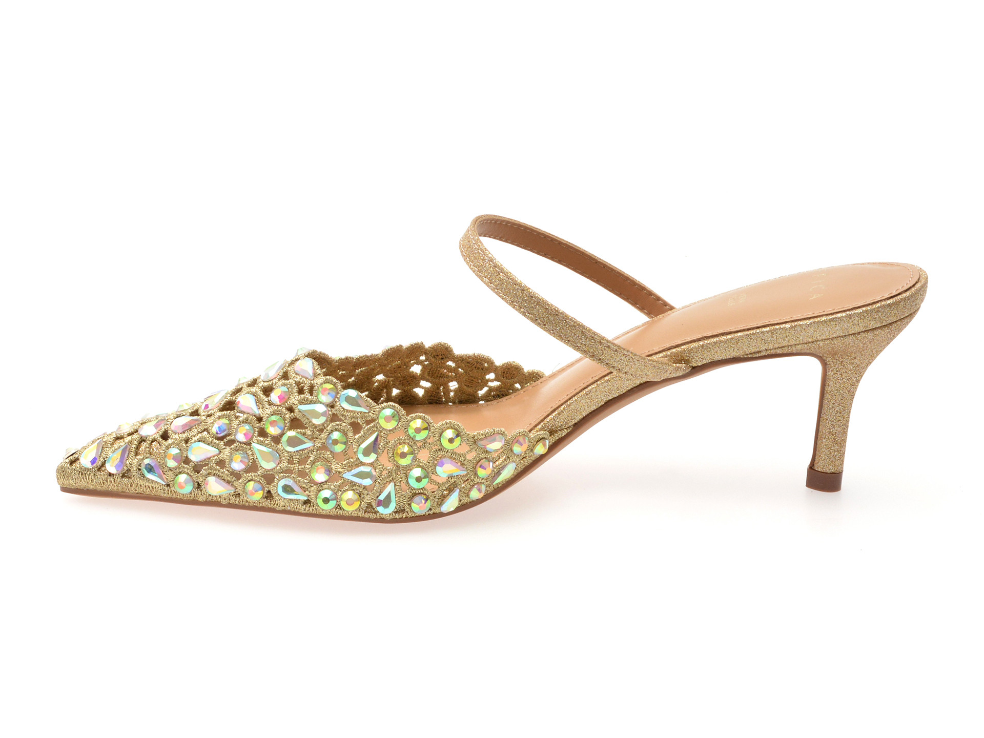 Pantofi eleganti EPICA aurii, 101605, din material textil