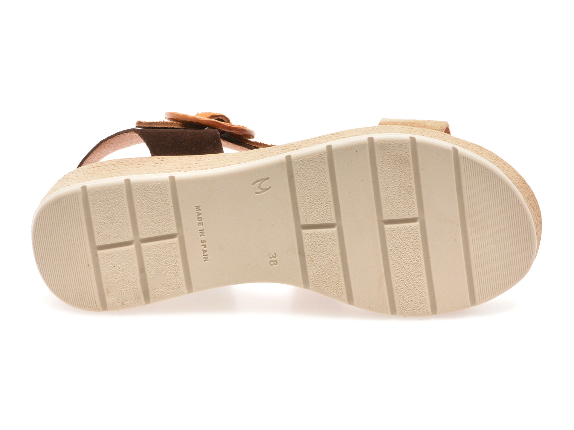 Sandale IMAGE maro, ROSEA, din piele intoarsa