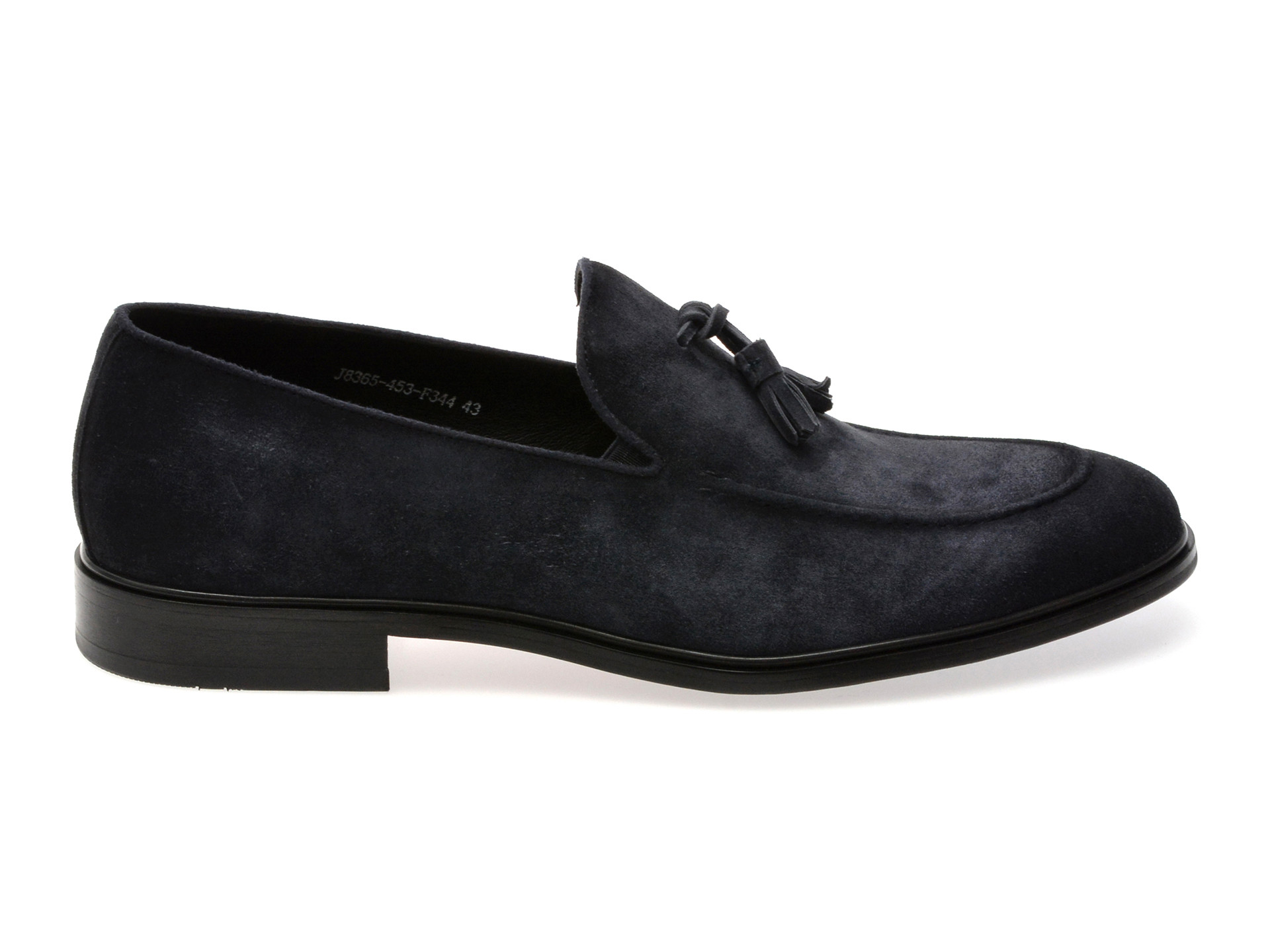 Mocasini eleganti EPICA albastri, J8365, din piele intoarsa