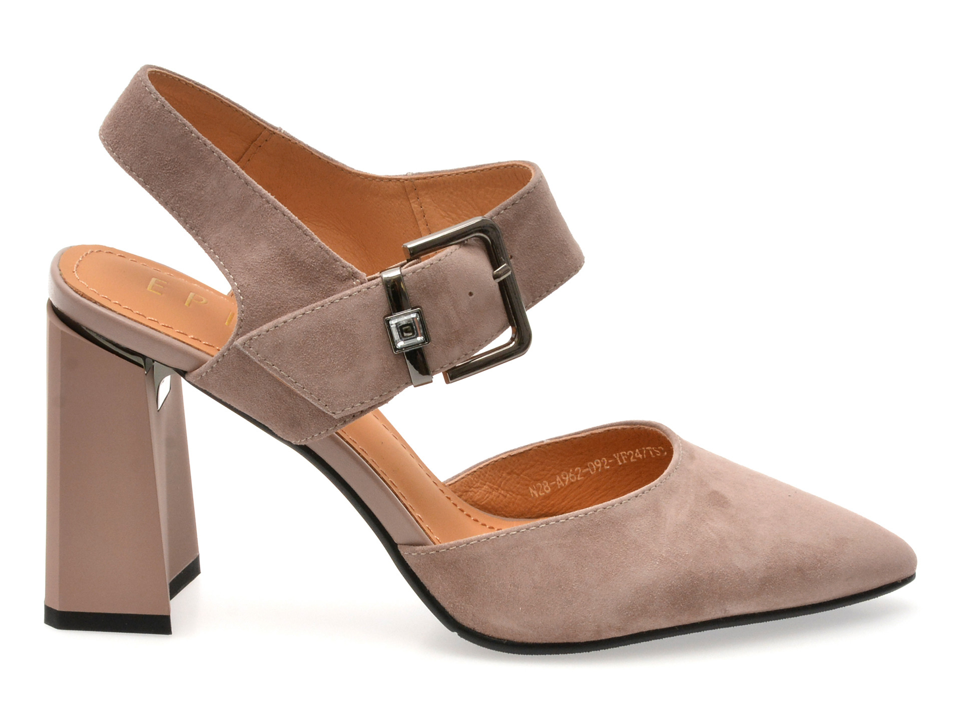 Pantofi EPICA gri, A962, din piele intoarsa