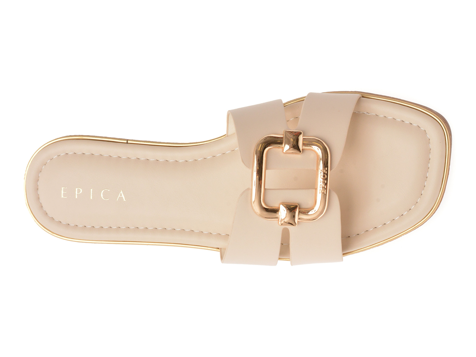 Papuci EPICA bej, 82955, din piele ecologica