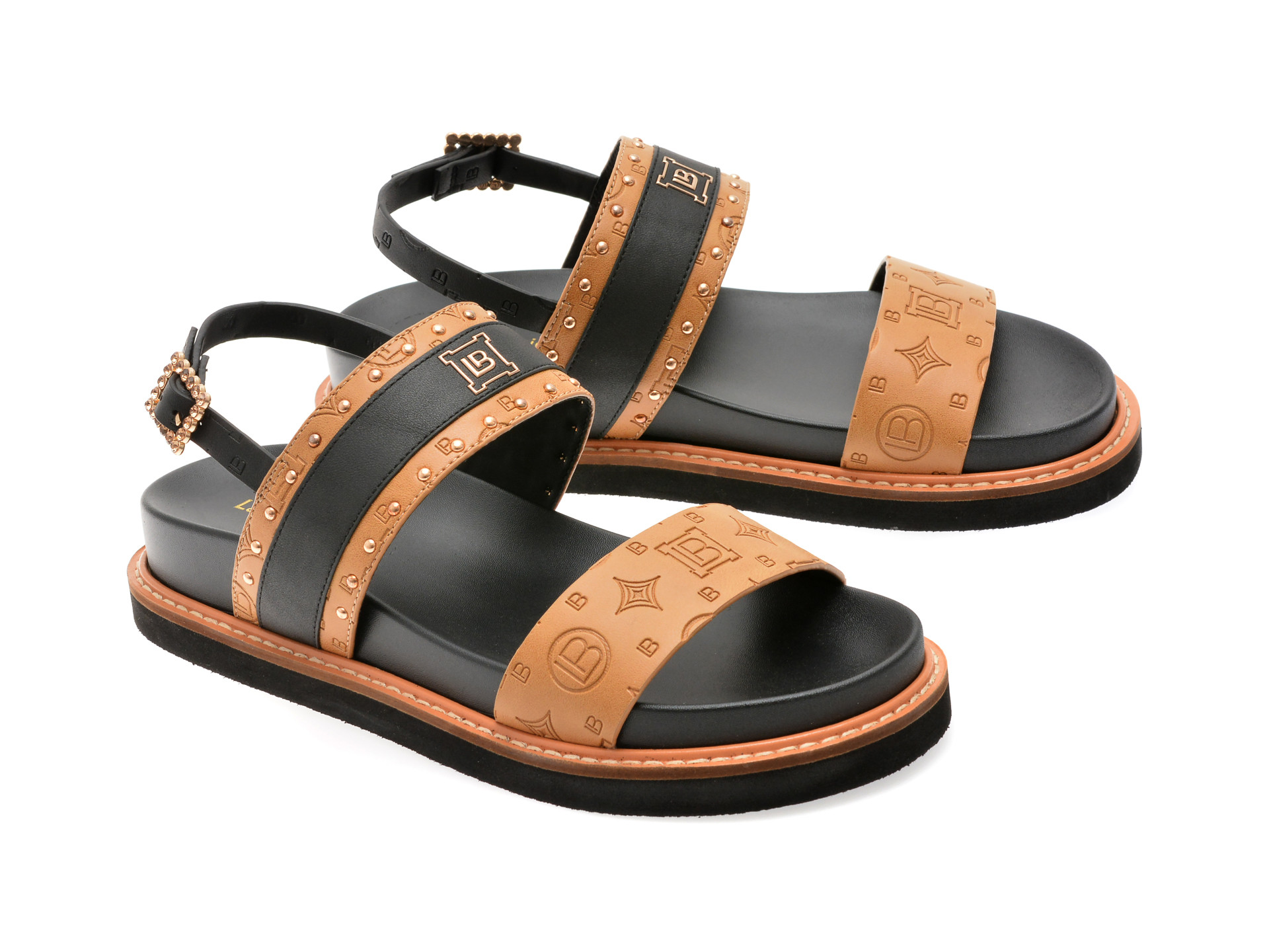 Sandale LAURA BIAGIOTTI maro, 9078, din piele ecologica