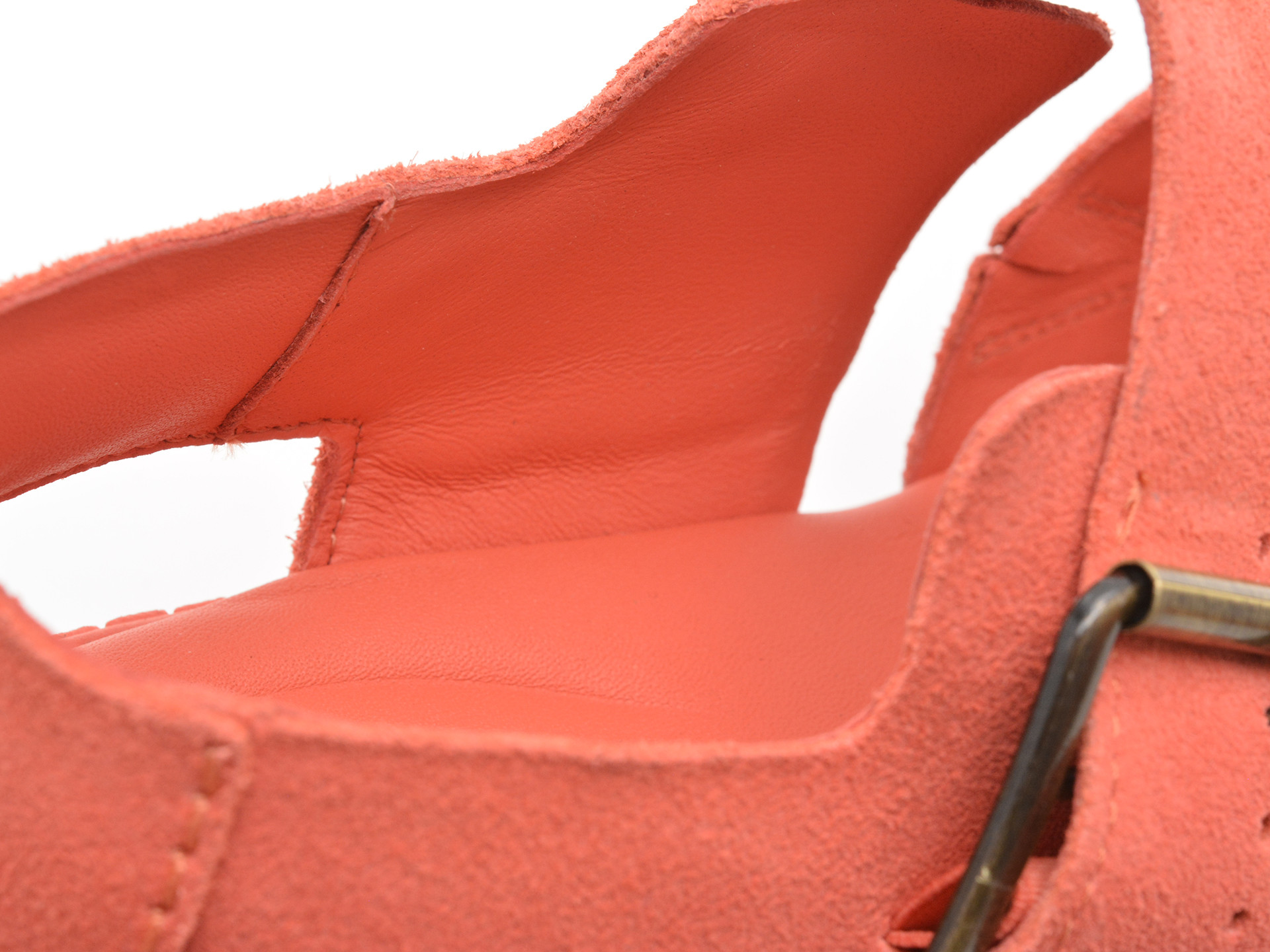 Sandale CLARKS portocalii, EVAMAR WISH, din piele Intoarsa