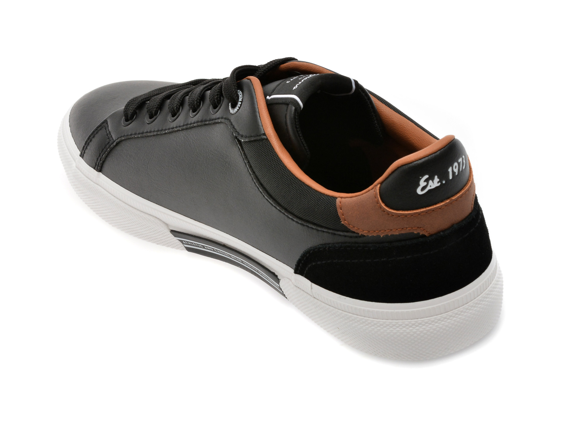 Pantofi sport PEPE JEANS negri, KENTON COURT, din piele ecologica