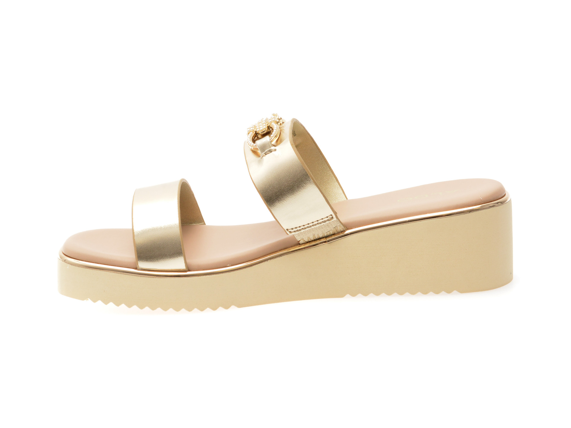 Papuci ALDO aurii, MARREN 741, din piele ecologica