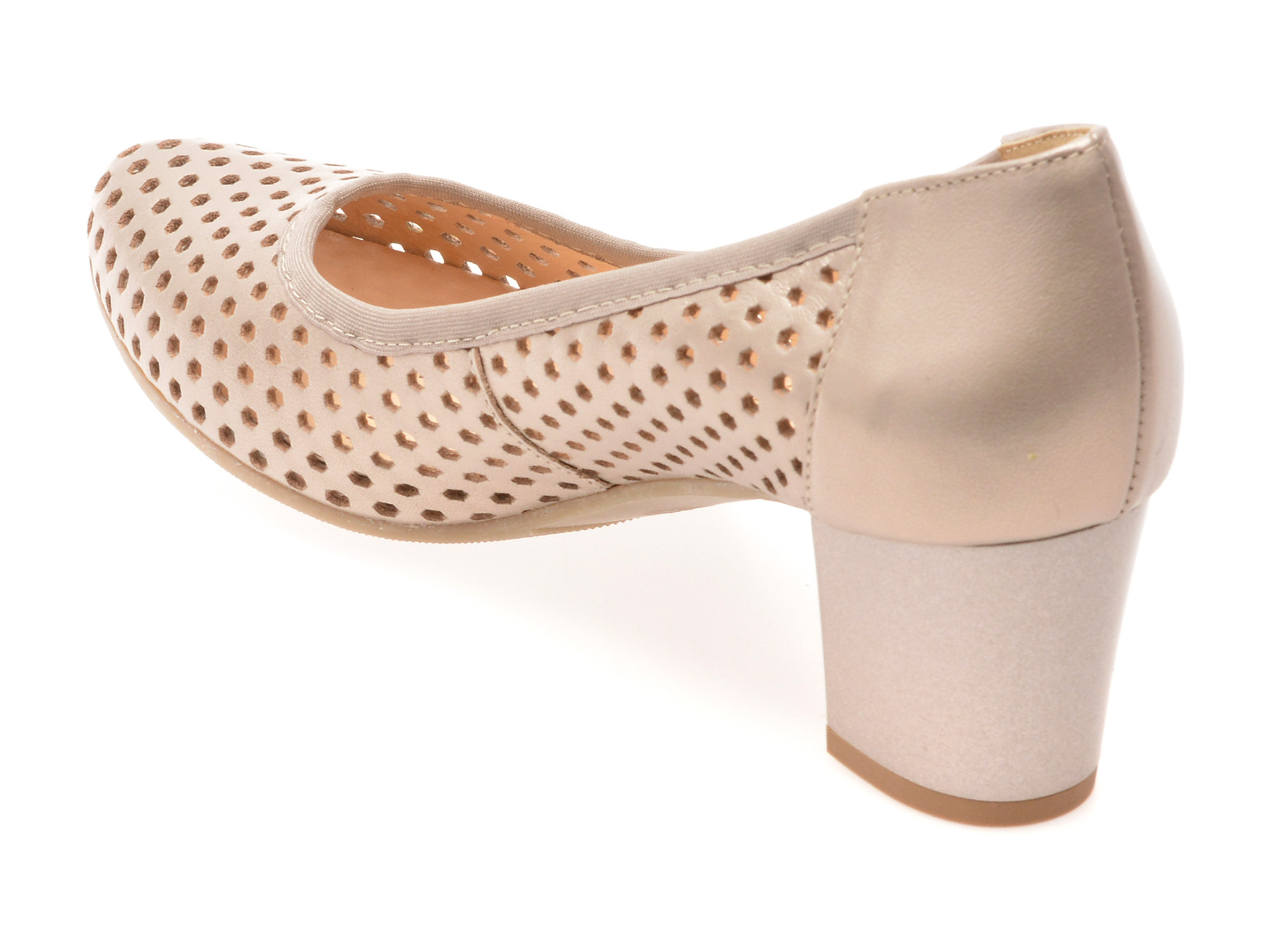 Pantofi IMAGE aurii, 6740, din piele naturala