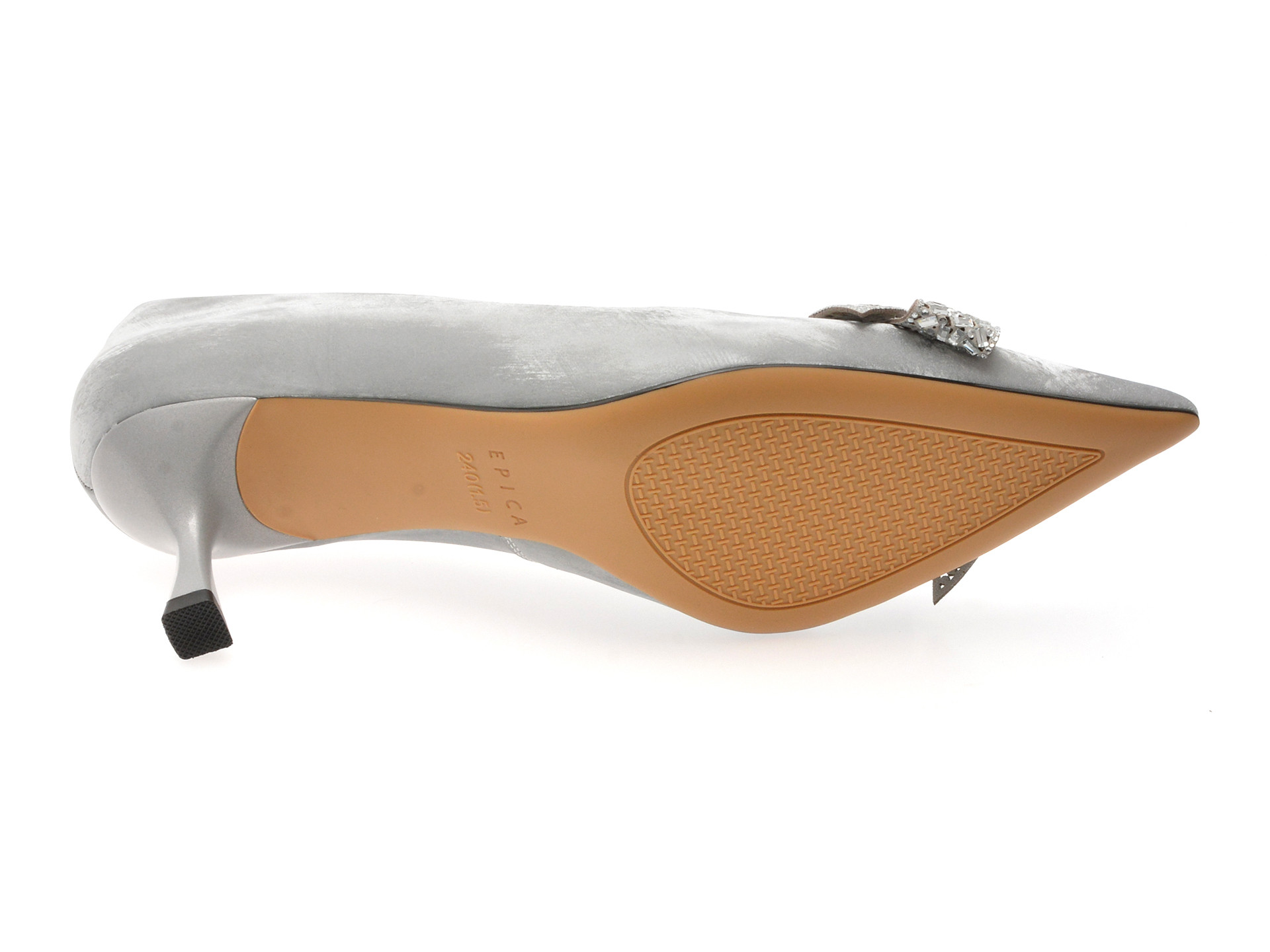 Pantofi eleganti EPICA argintii, 65057, din piele naturala