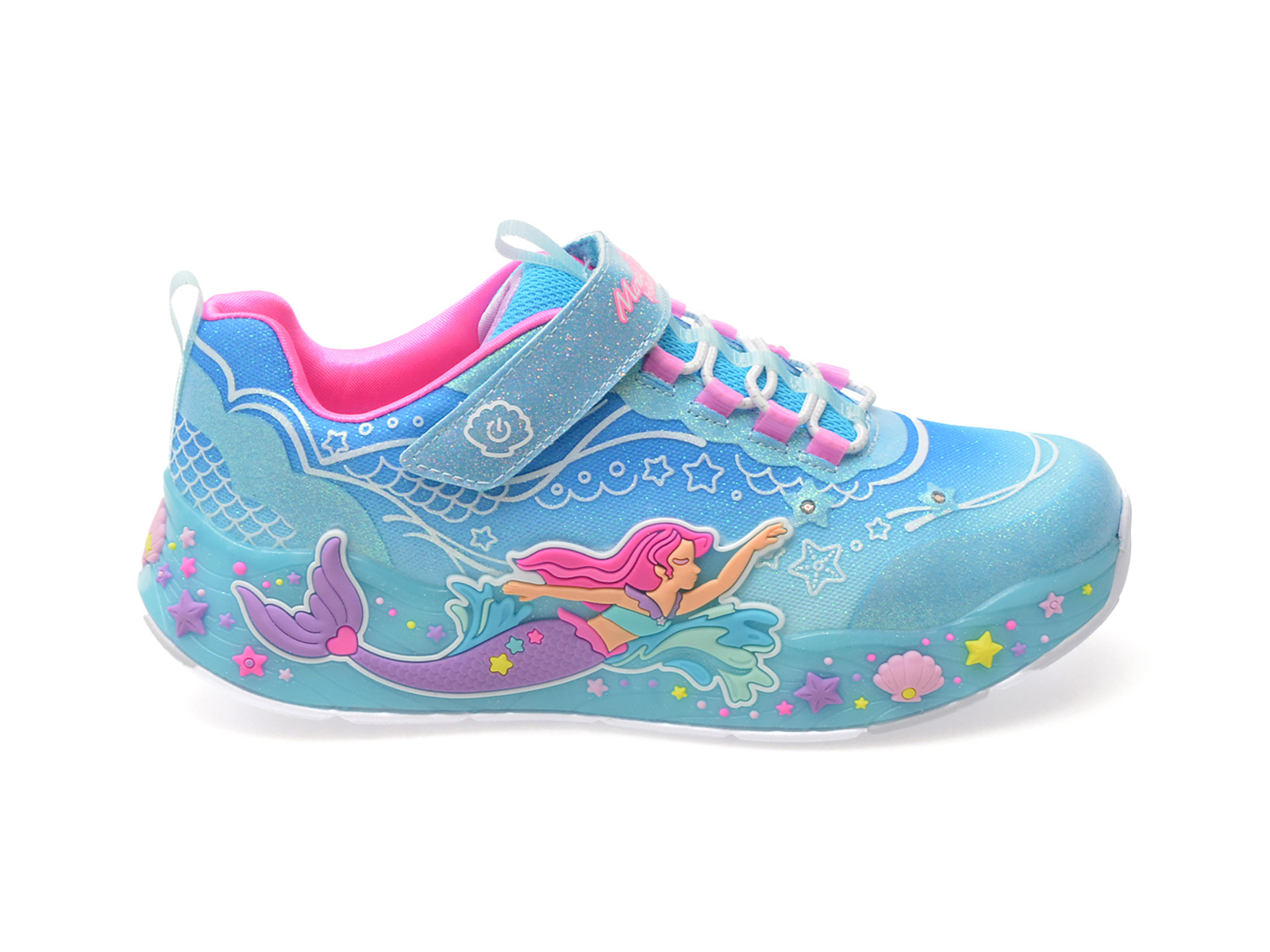 Pantofi sport SKECHERS albastri, MERMAID DREAMS, din material textil