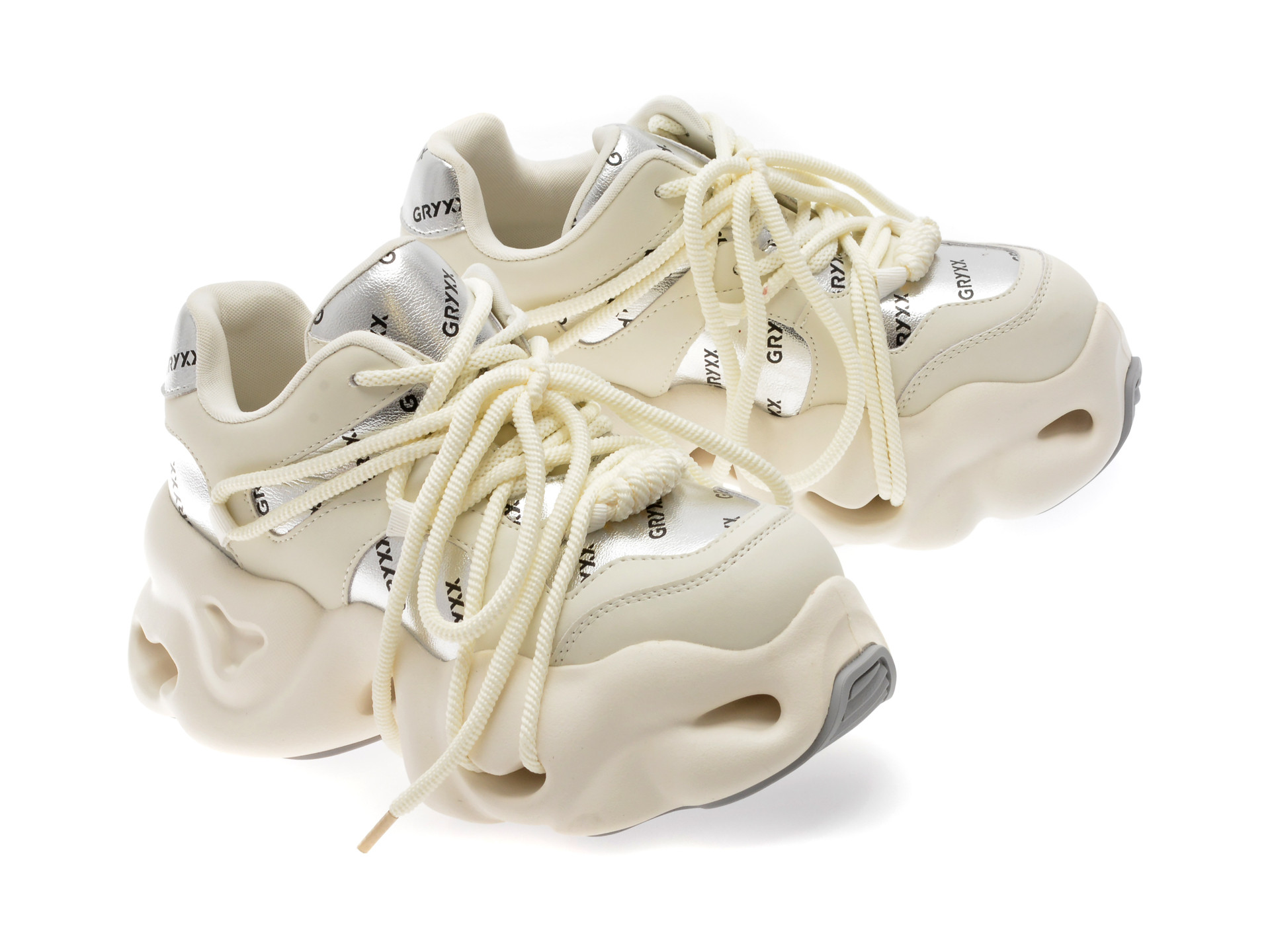 Pantofi sport GRYXX argintii, 80282, din piele ecologica