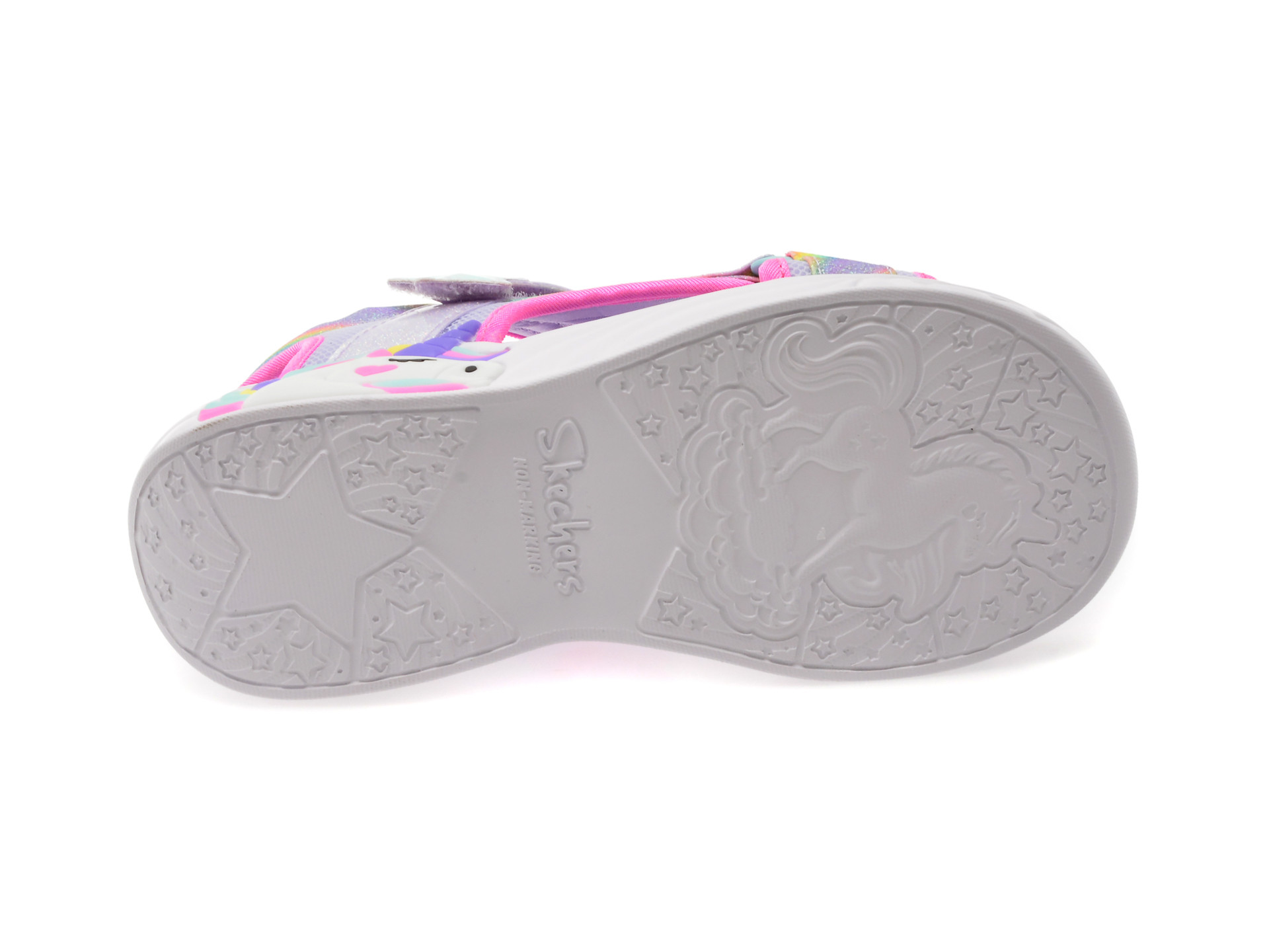 Sandale SKECHERS mov, UNICORN DREAMS, din material textil