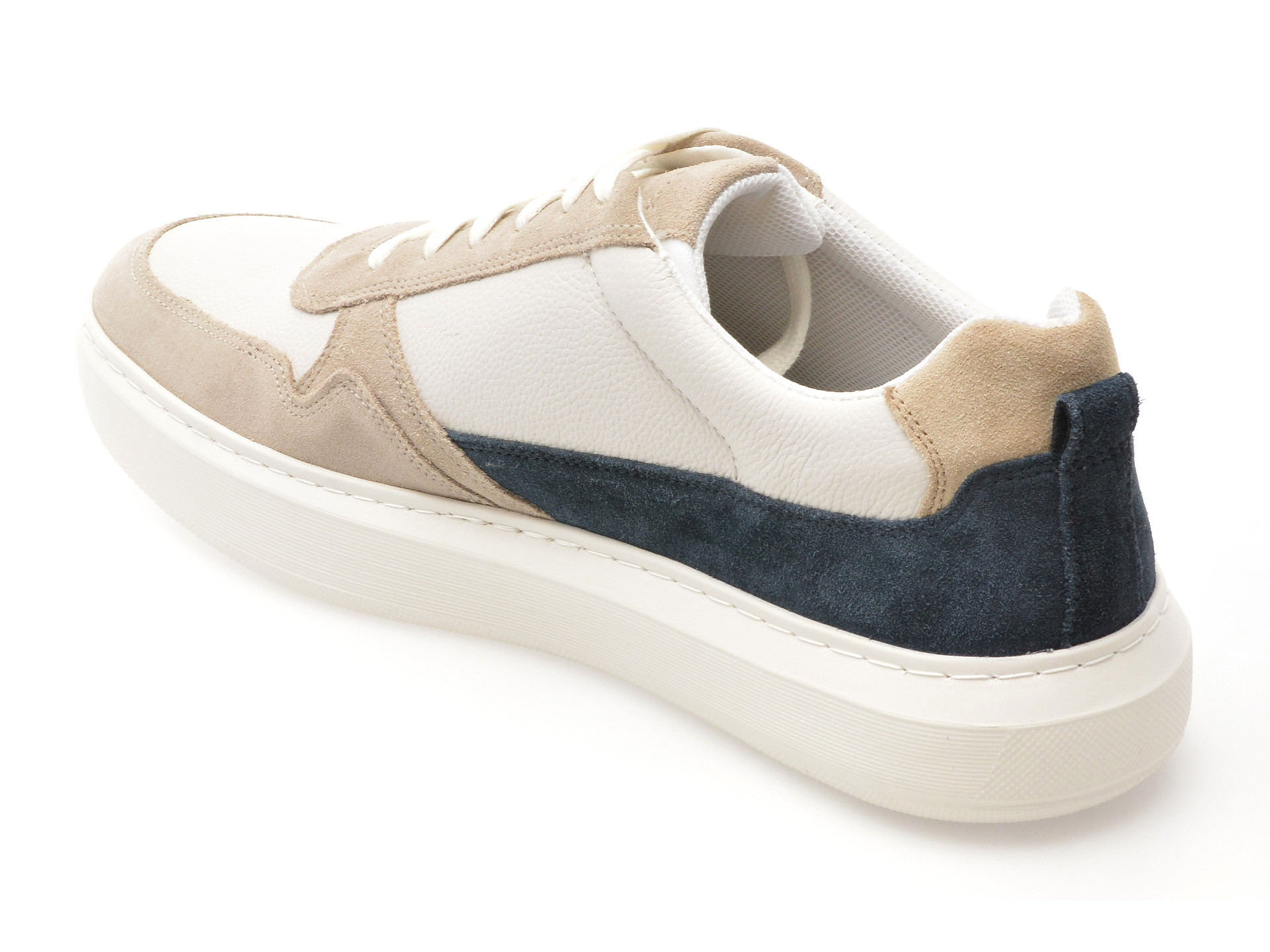 Pantofi sport GEOX albi, U465WA, din piele naturala
