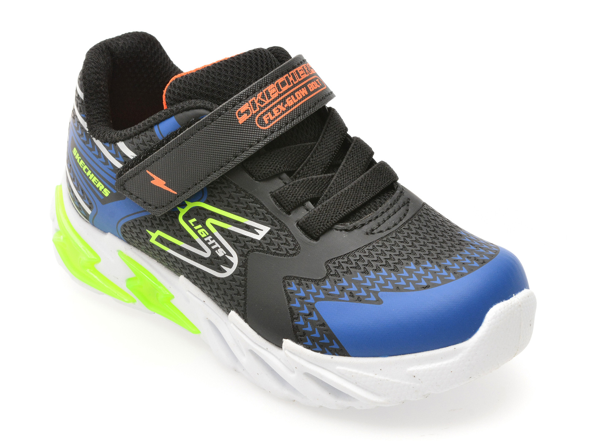 Pantofi sport SKECHERS negri, FLEX-GLOW BOLT, din material textil