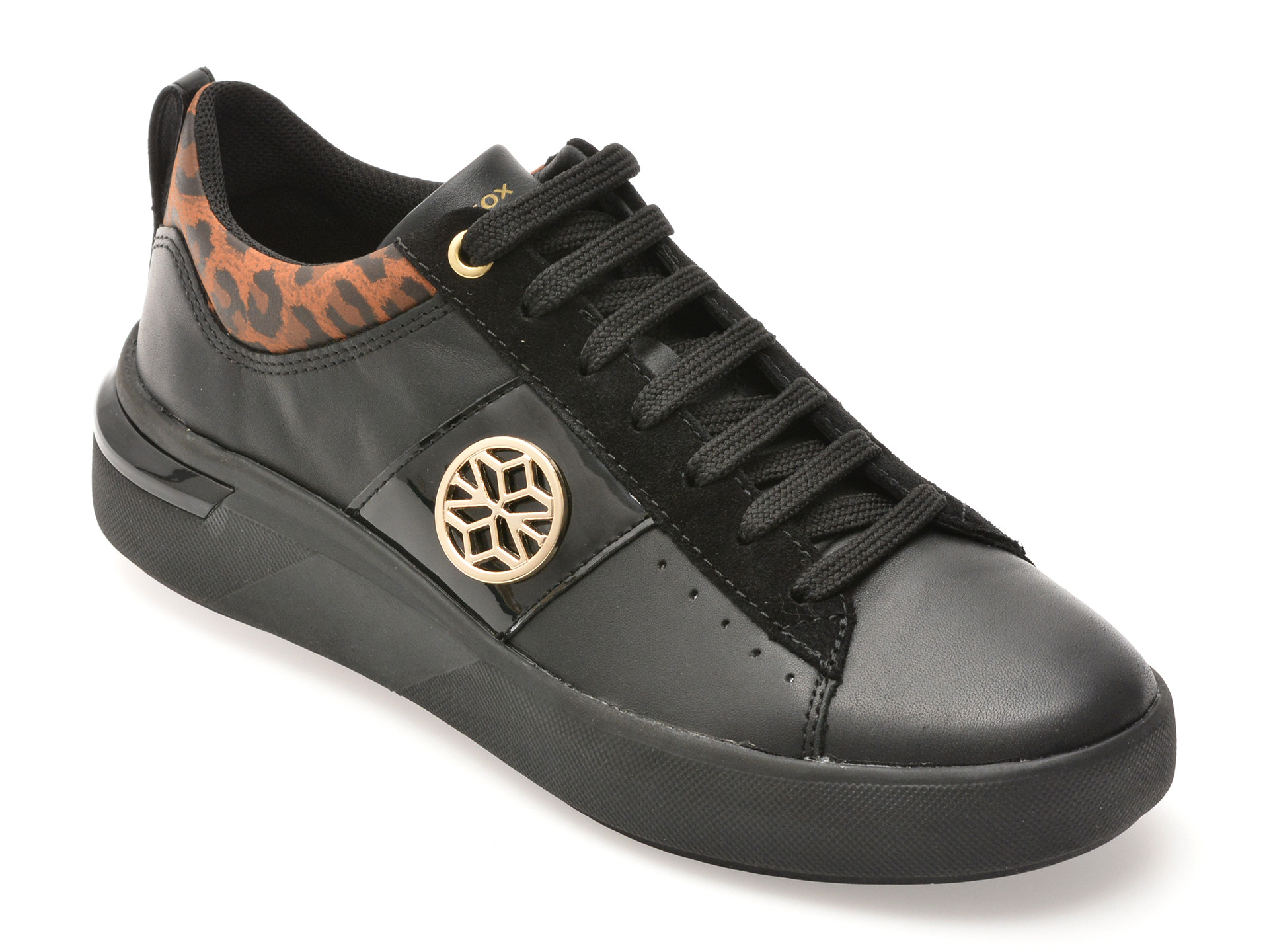 Pantofi sport GEOX negri, D55QFA, din piele naturala