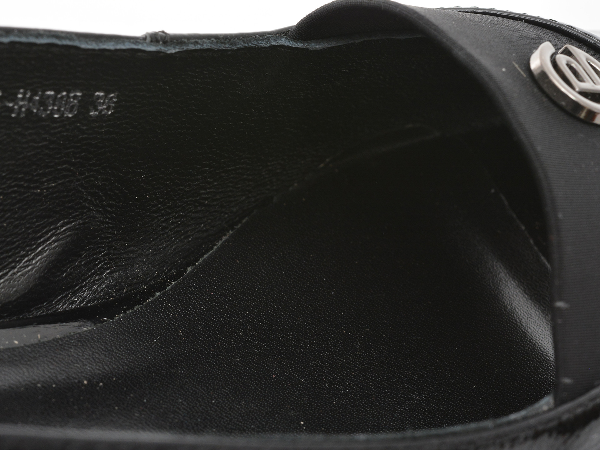 Sandale IMAGE negre, L216, din piele naturala