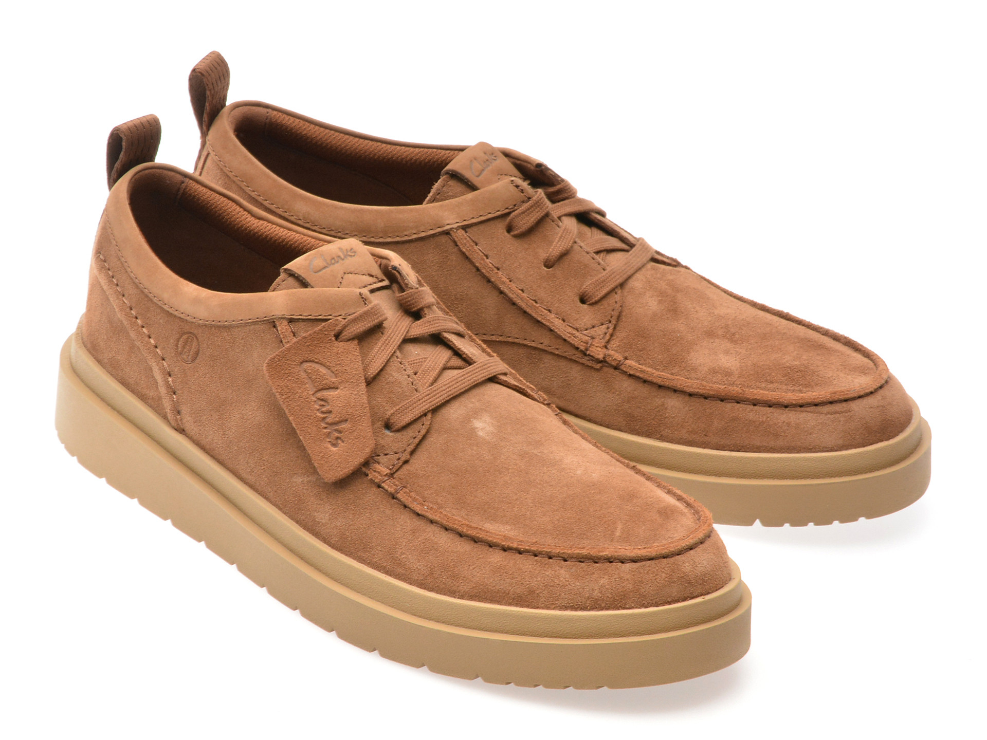 Mocasini CLARKS maro, POLDEN MOC, din piele intoarsa