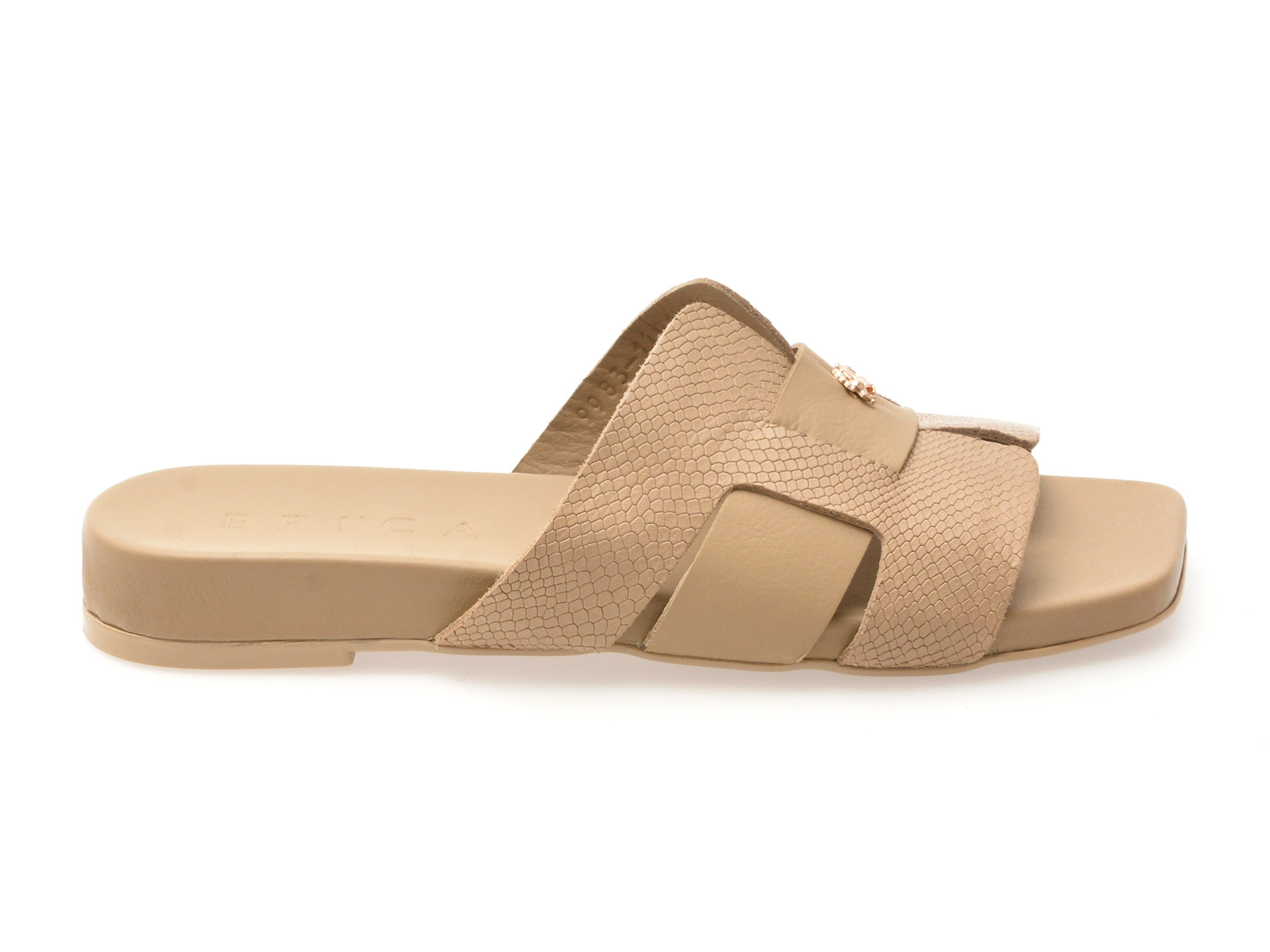 Papuci EPICA bej, 459983, din piele naturala