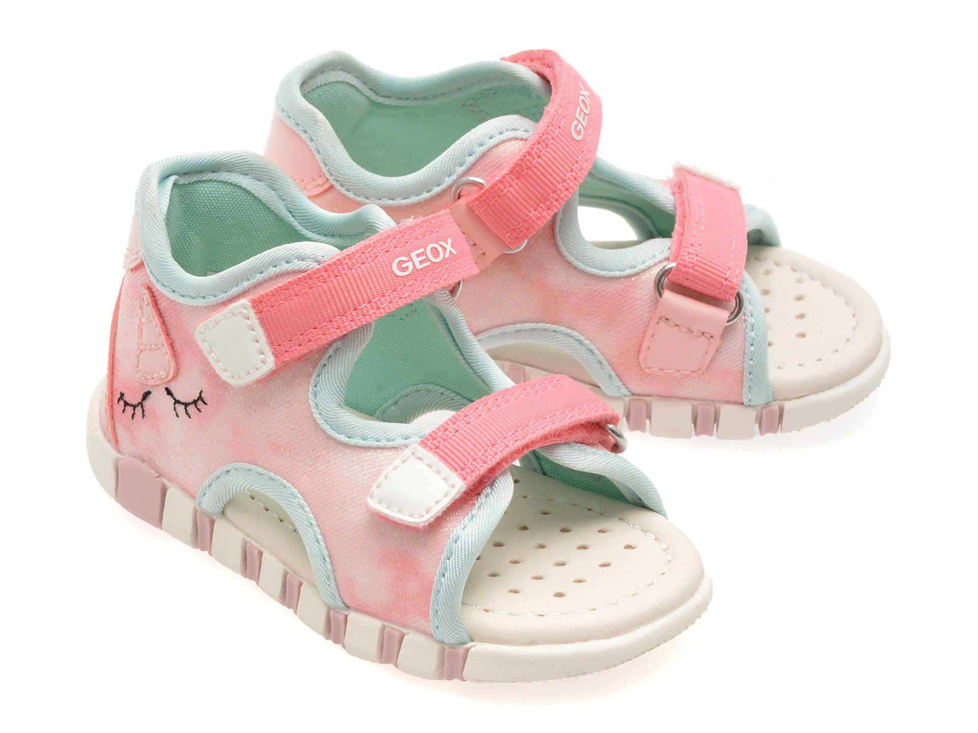 Sandale GEOX roz, B5517A, din material textil