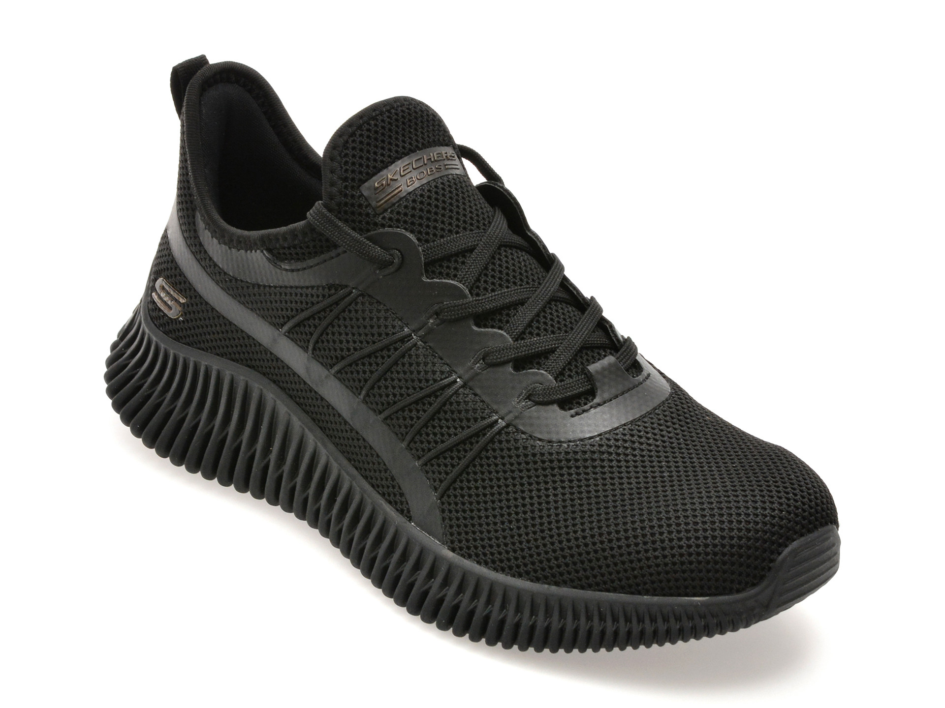 Pantofi sport SKECHERS negri, BOBS GEO, din material textil