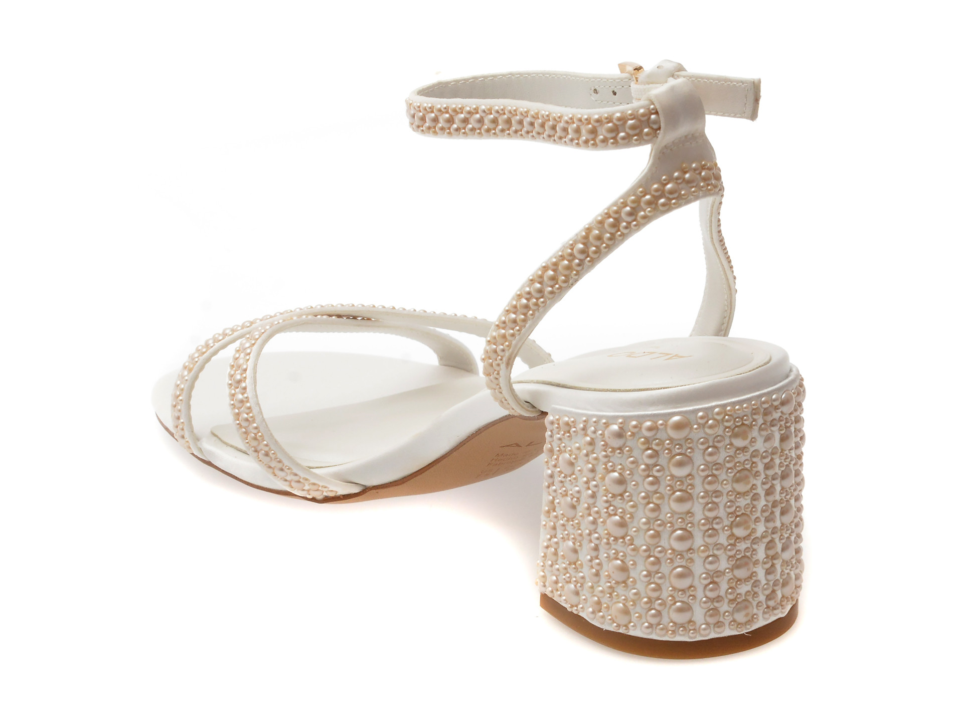 Sandale elegante ALDO albe, BOUCLETTIE 110, din material textil