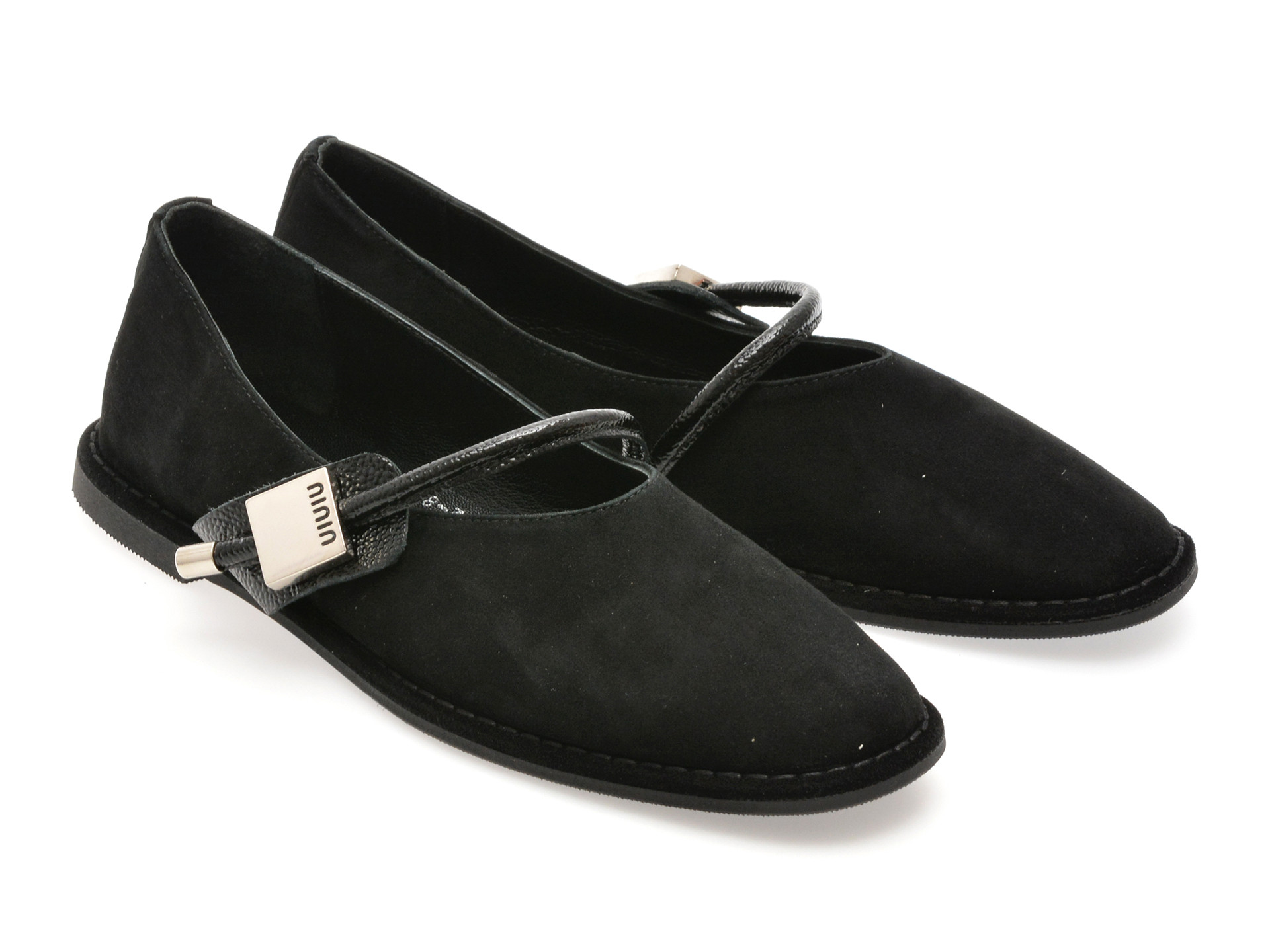 Balerini EPICA negri, 574338, din piele intoarsa