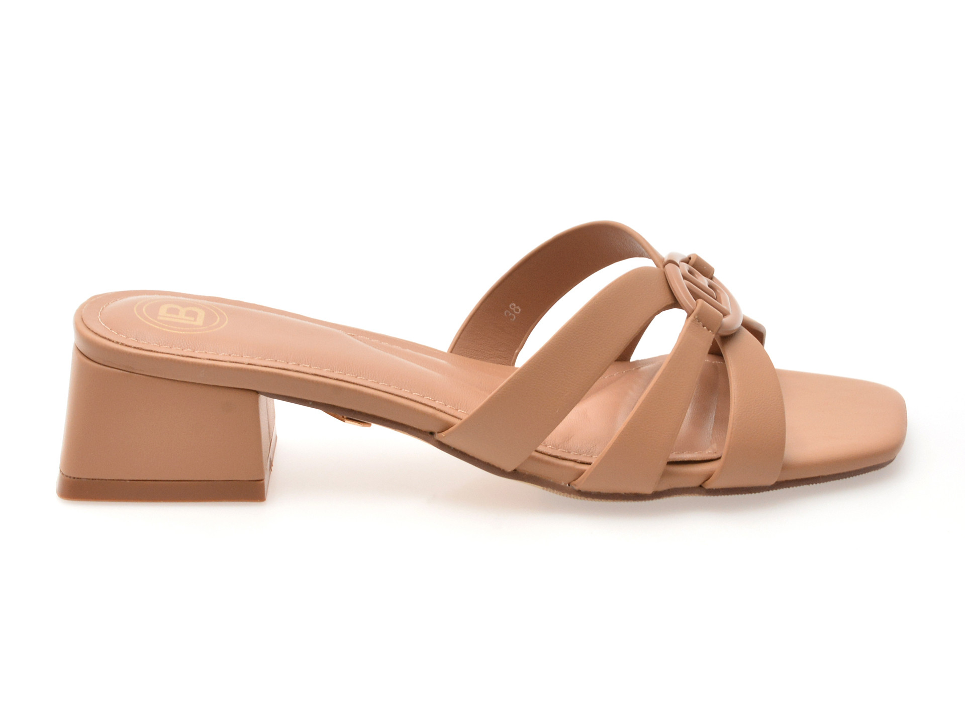 Papuci LAURA BIAGIOTTI maro, 9028, din piele ecologica