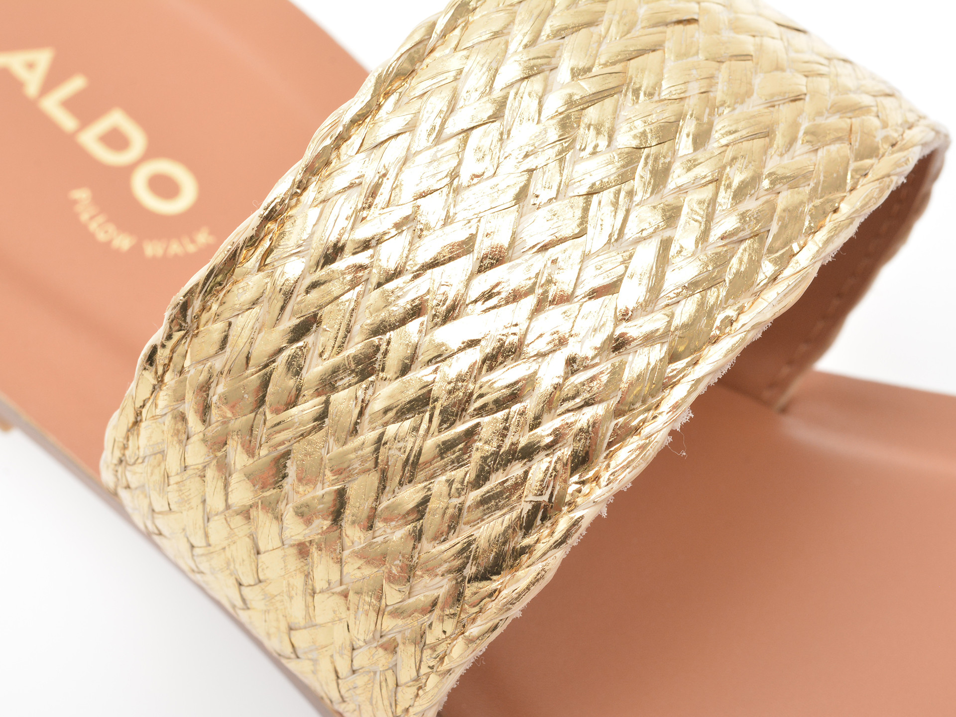 Papuci ALDO aurii, BEACH WALK 711, din piele ecologica