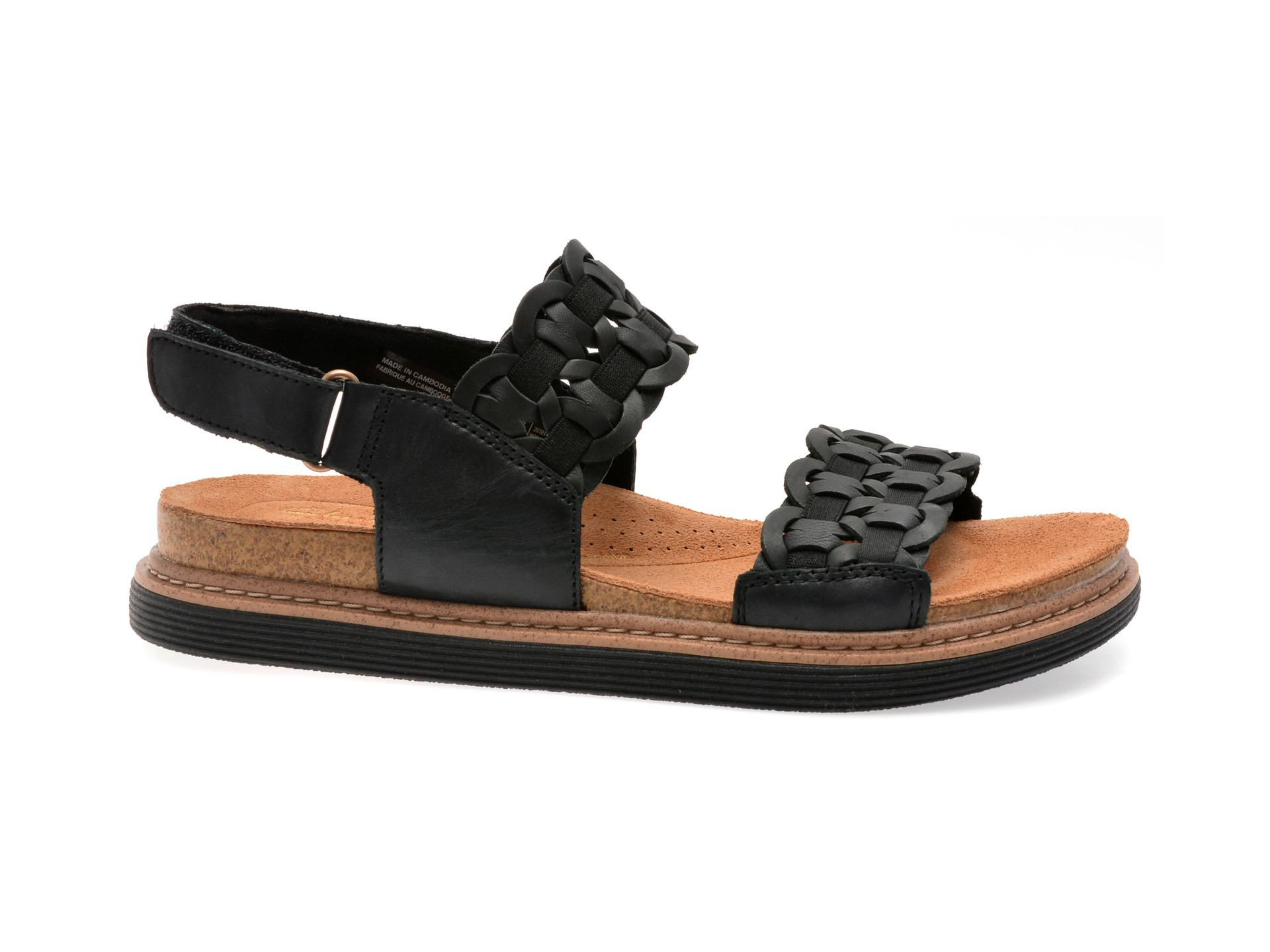 Sandale CLARKS negre, ARWELL GLIDE, din piele naturala