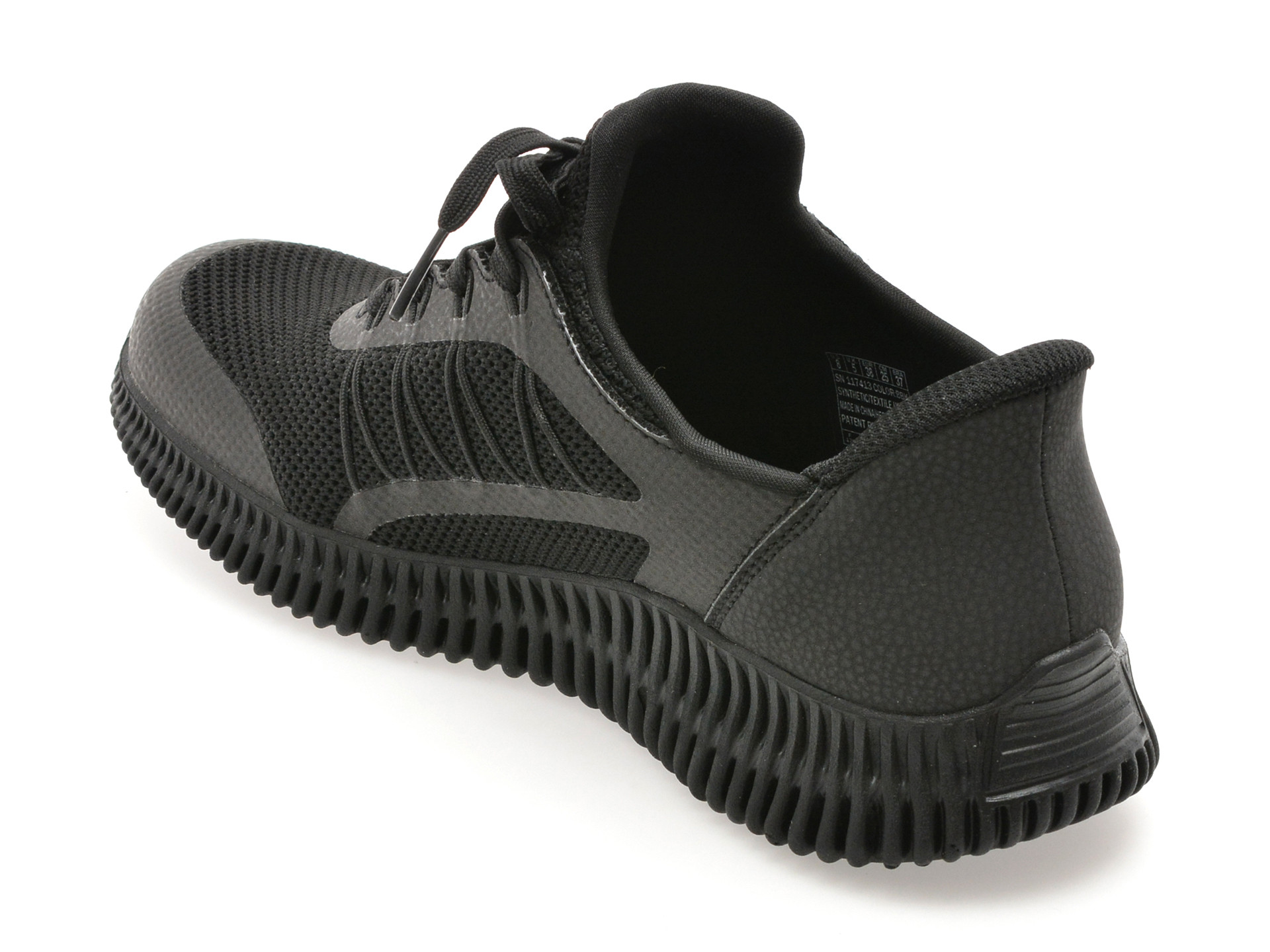 Pantofi sport SKECHERS negri, BOBS GEO LITE, din material textil