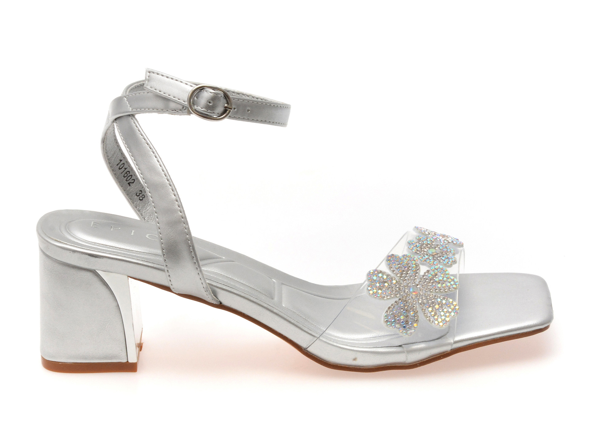 Sandale EPICA argintii, 101602, din piele ecologica