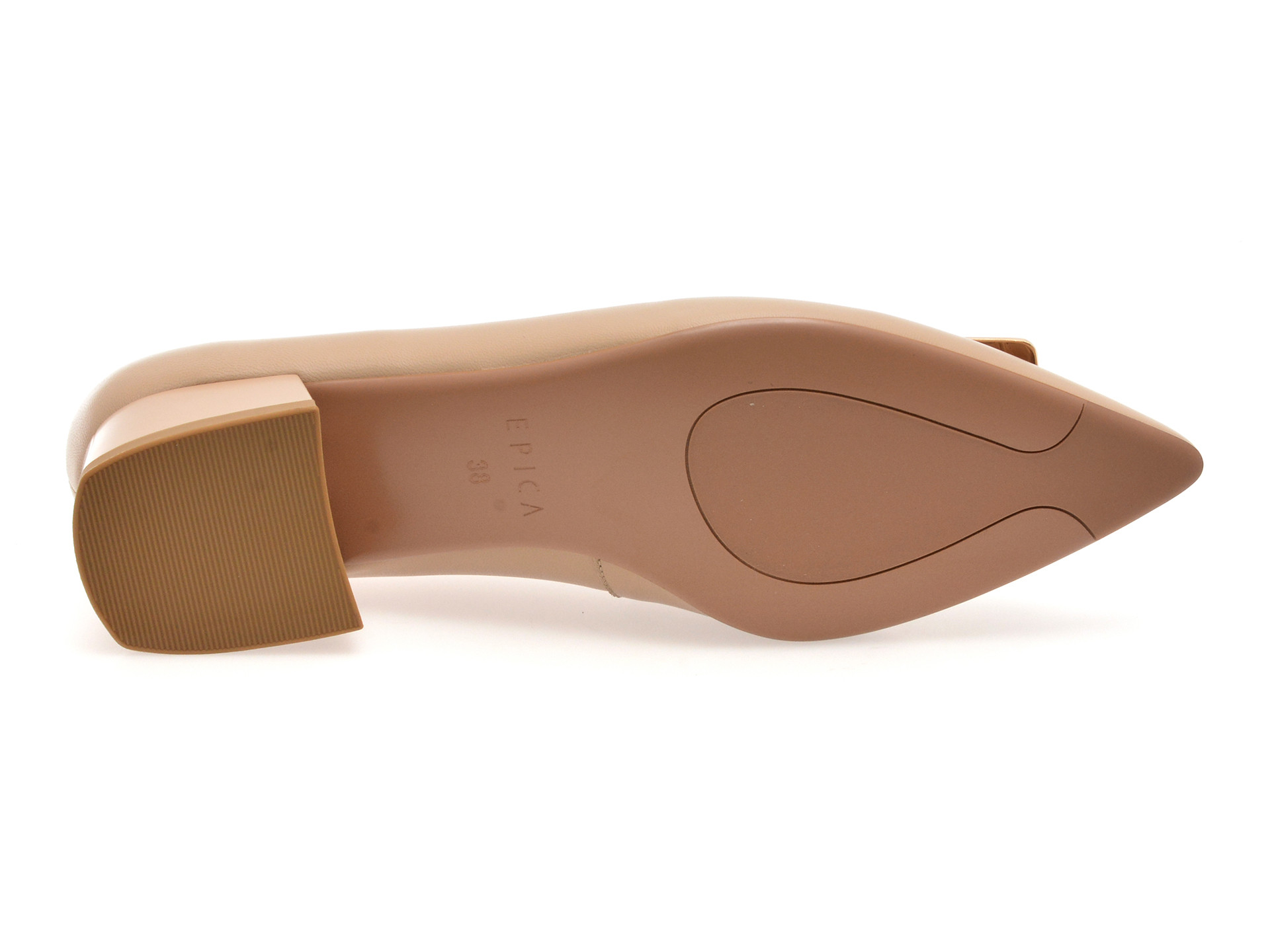 Pantofi EPICA nude, E300, din piele naturala