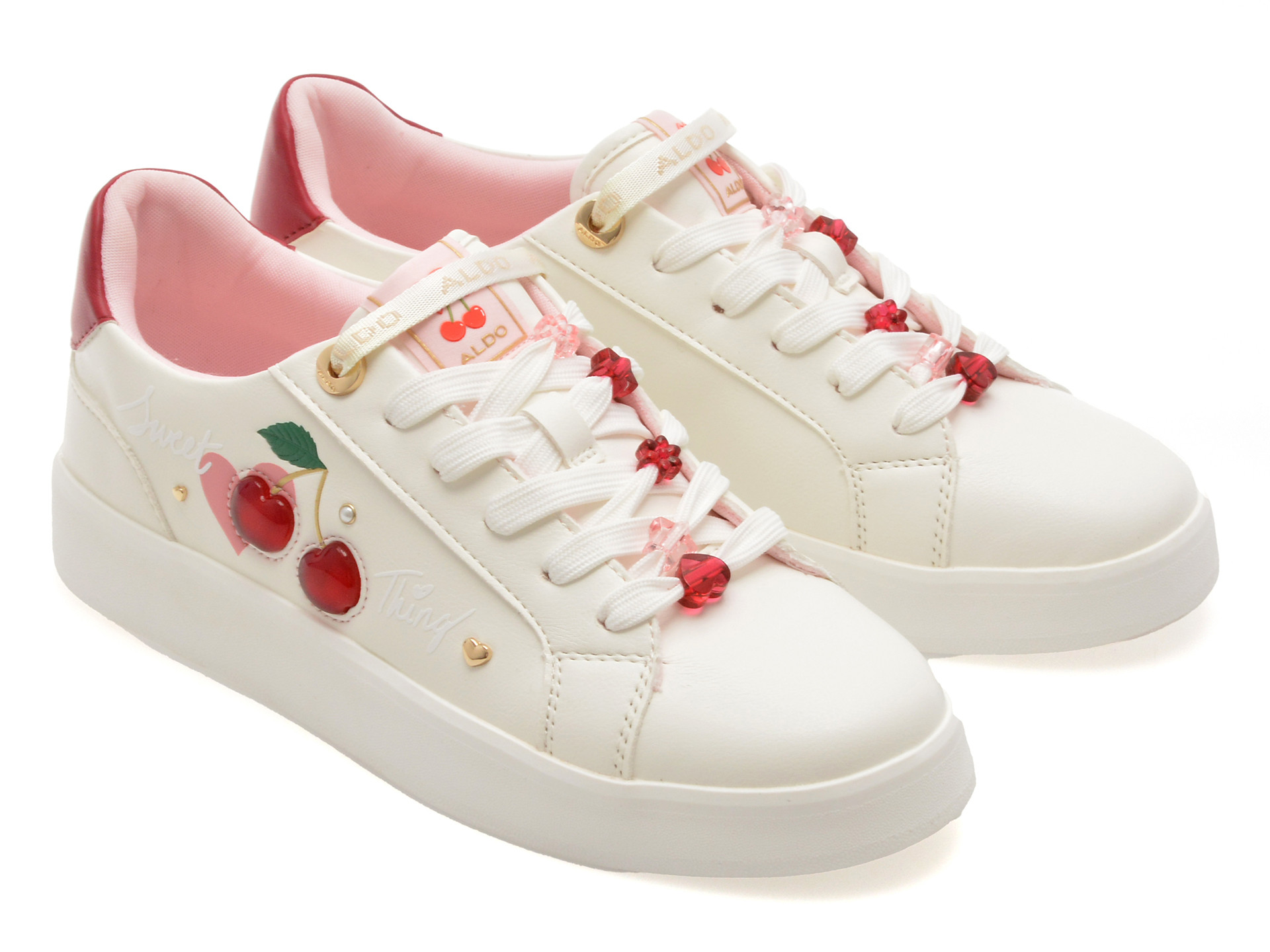 Pantofi sport ALDO albi, CHERRY LOVE 100, din piele ecologica