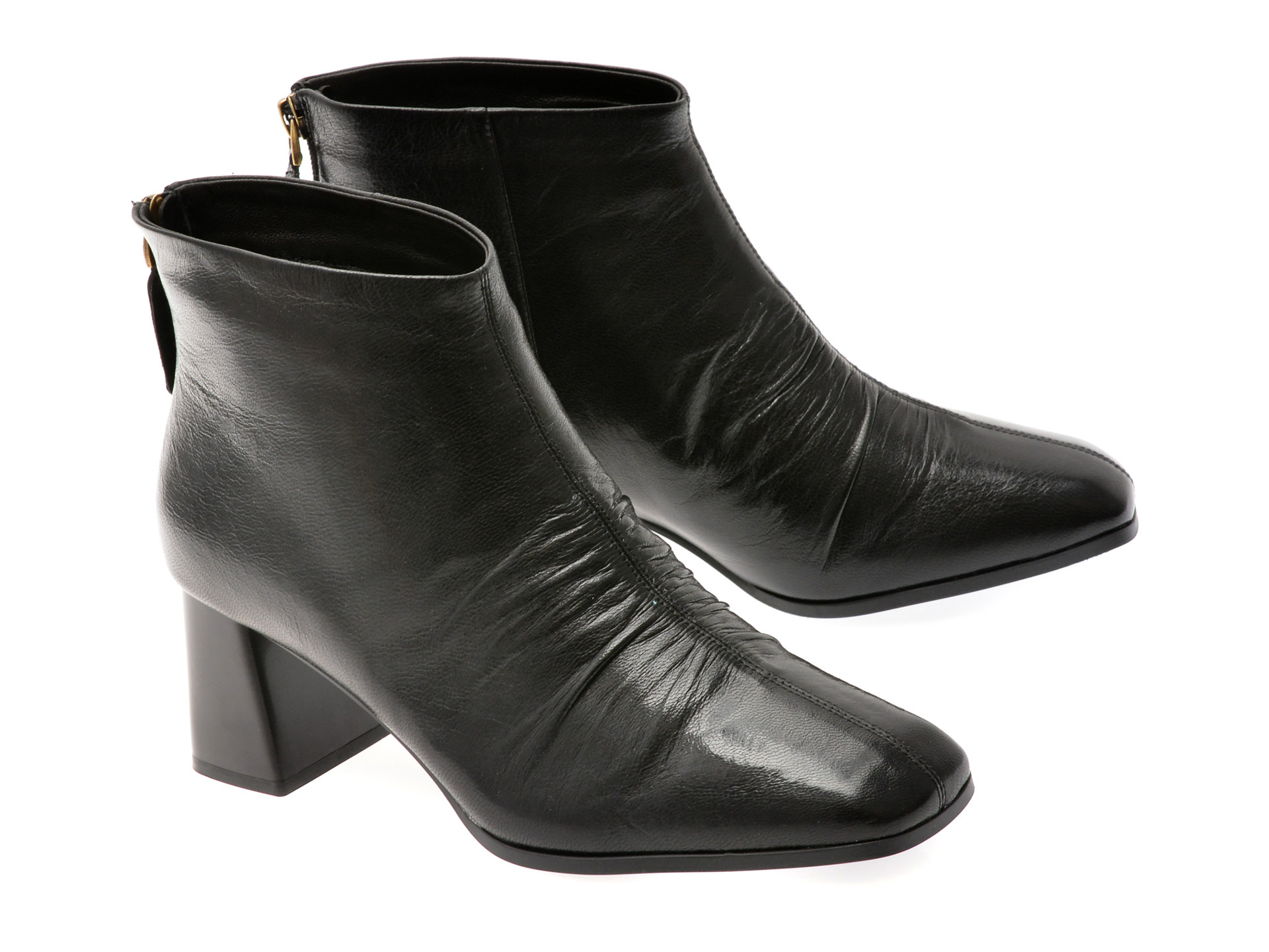Botine EPICA negre, M77072, din piele naturala