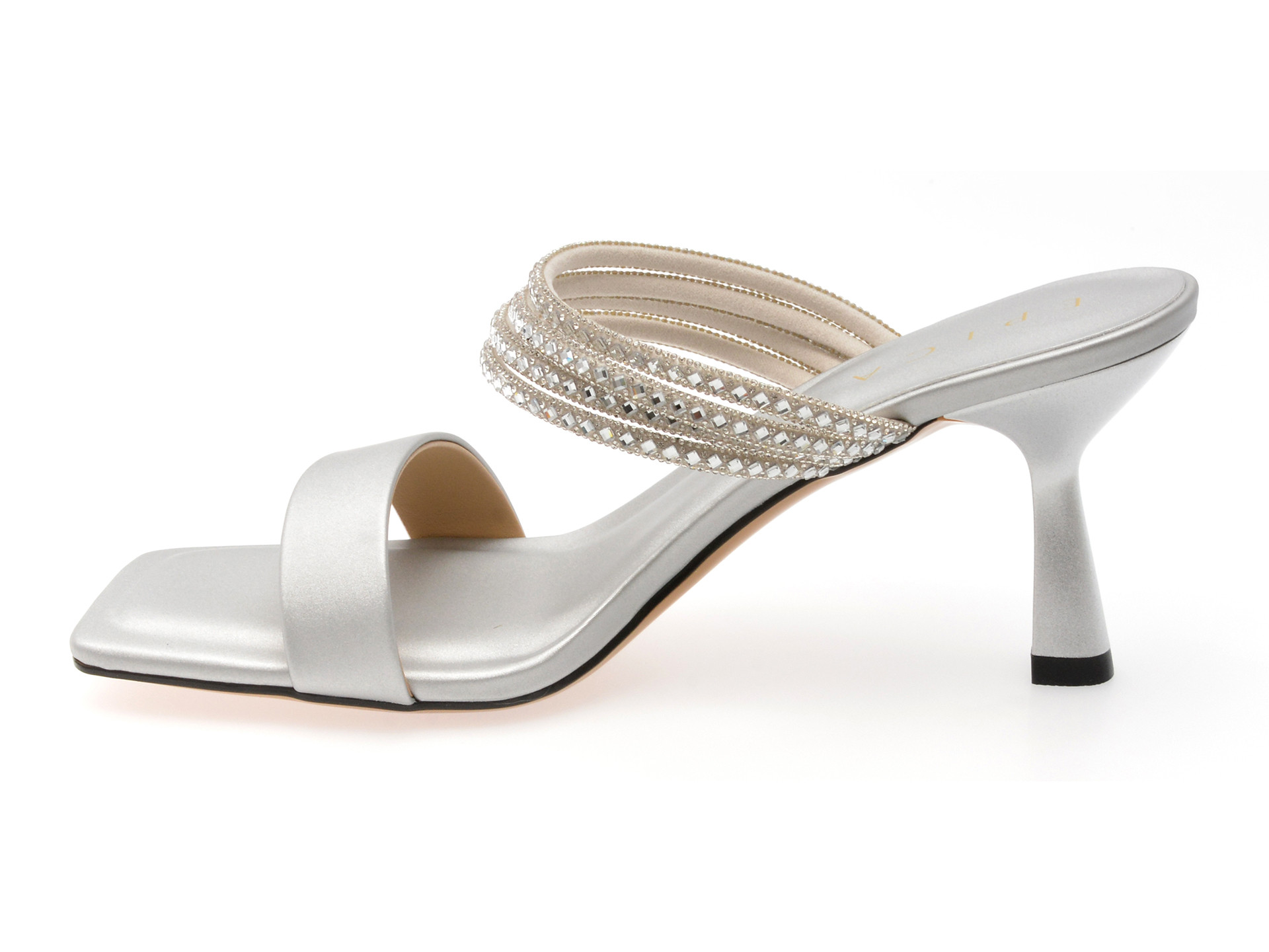 Papuci EPICA argintii, 2367, din piele ecologica