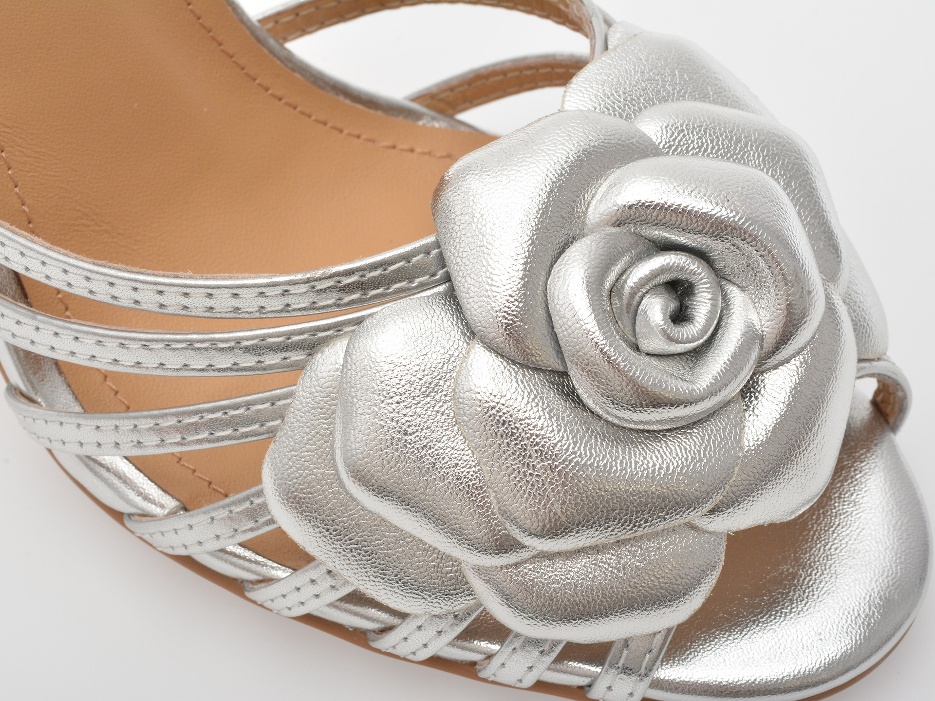 Sandale elegante EPICA argintii, 4H1106, din piele naturala