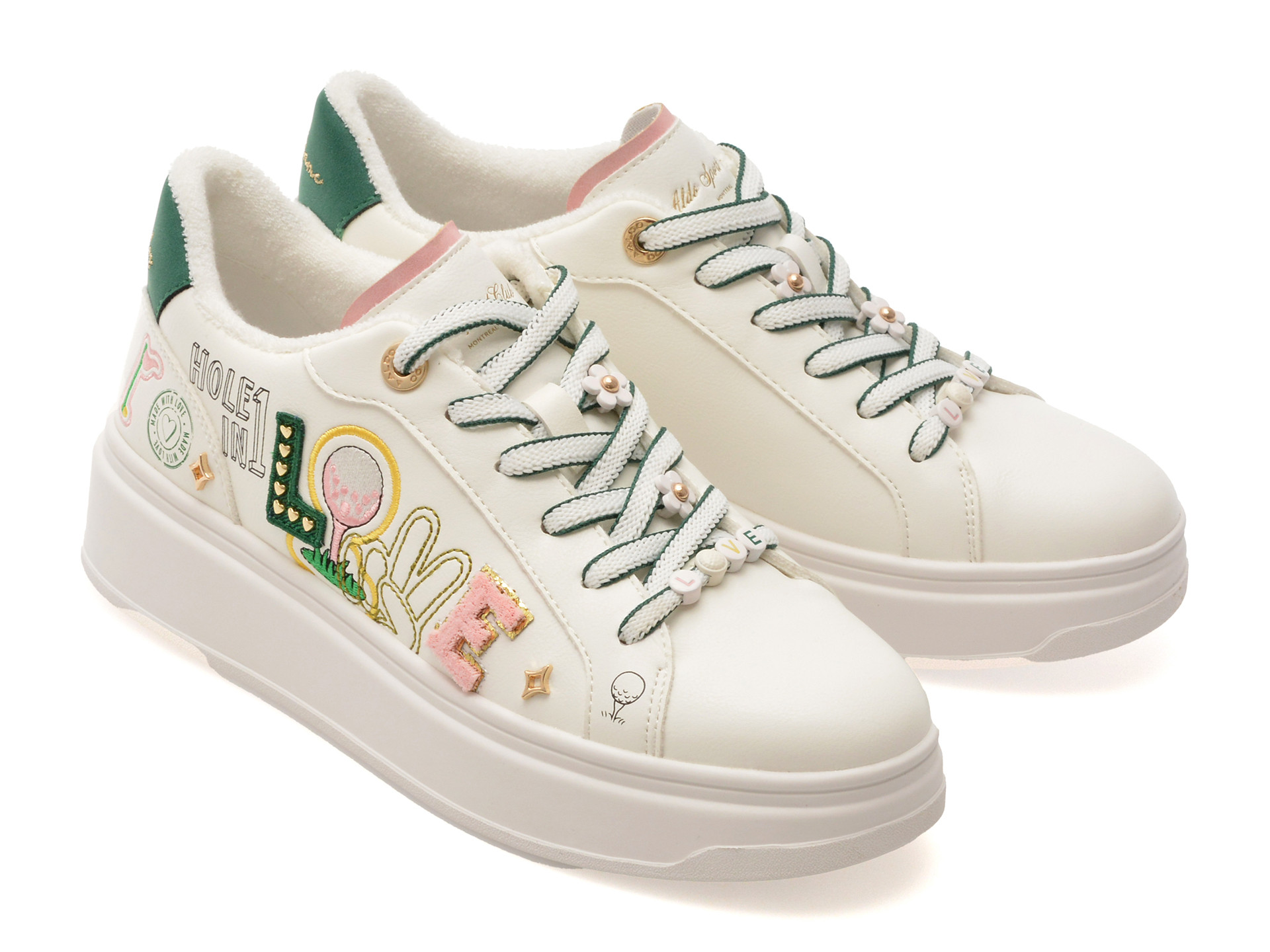 Pantofi sport ALDO albi, FOREMORE 138, din piele ecologica