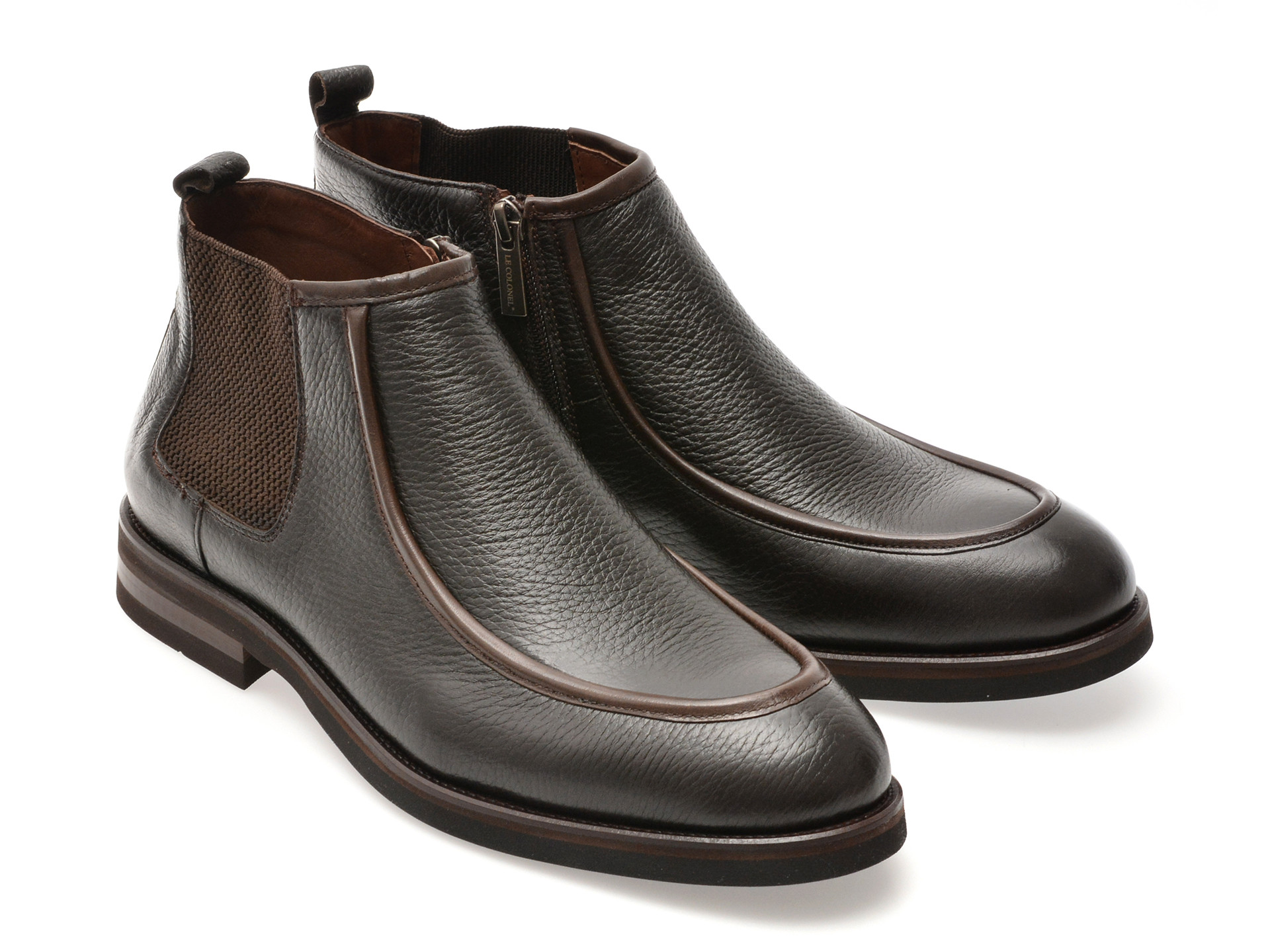 Ghete elegante LE COLONEL maro, 64137, din piele naturala