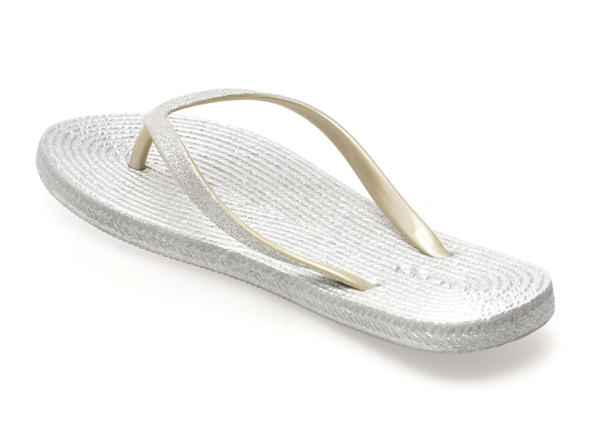 Papuci ALDO argintii, ALOOMBA 040, din piele ecologica