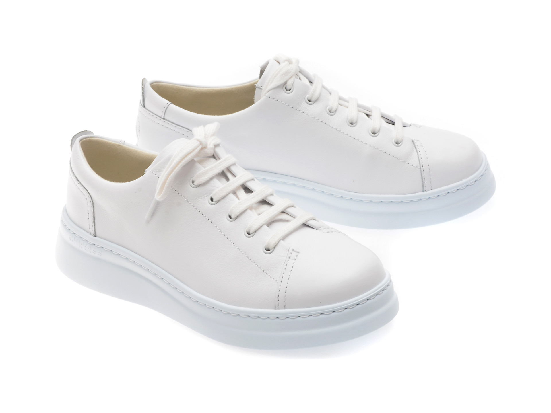 Pantofi sport CAMPER albi, RUNNER, din piele naturala