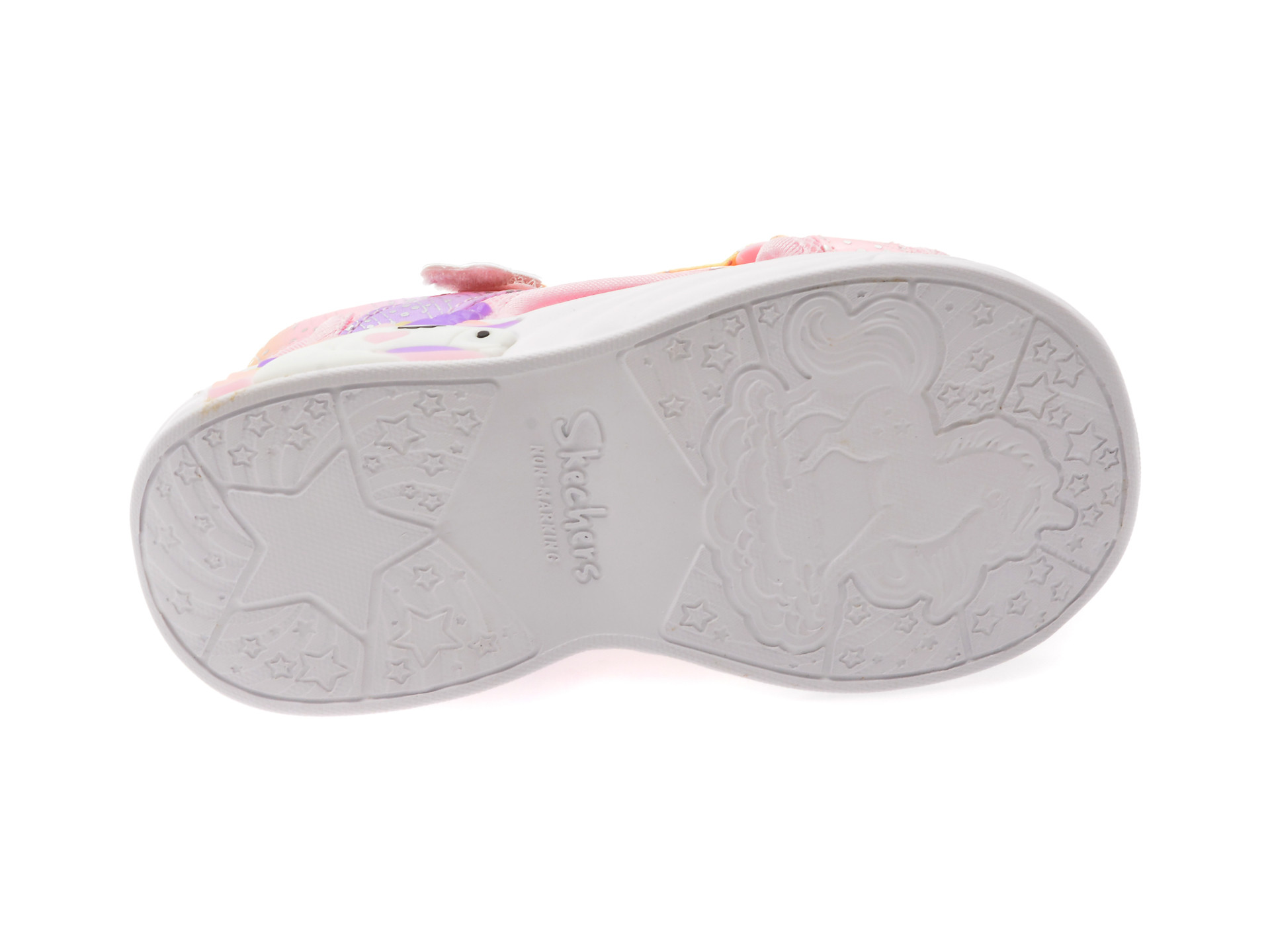 Sandale SKECHERS roz, UNICORN DREAMS, din material textil
