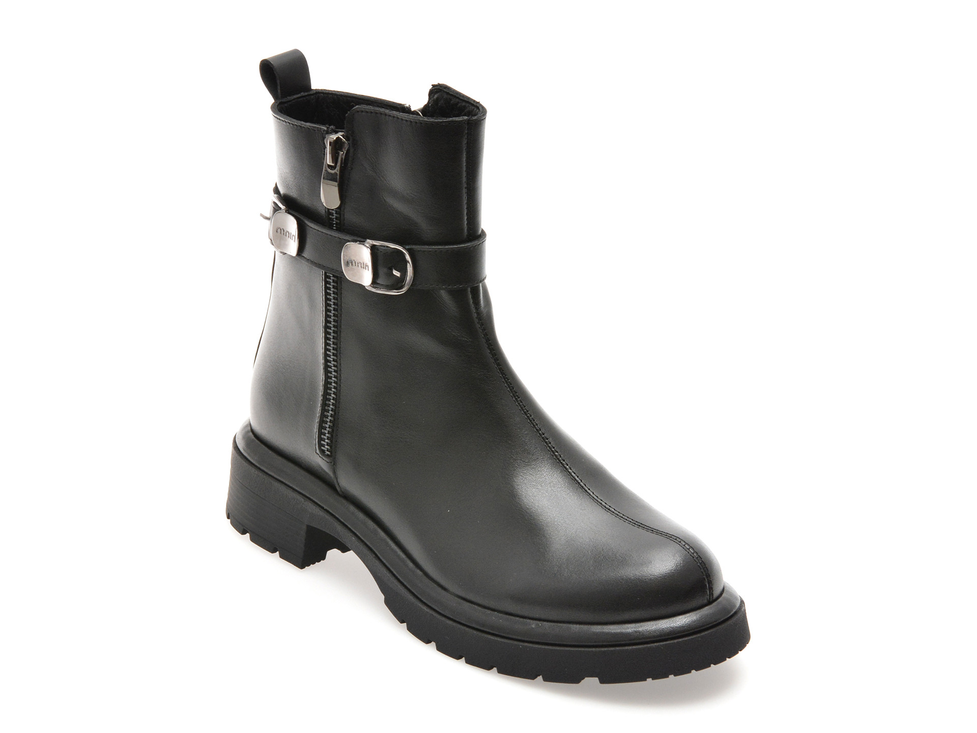 Ghete IMAGE negre, 1504181, din piele naturala