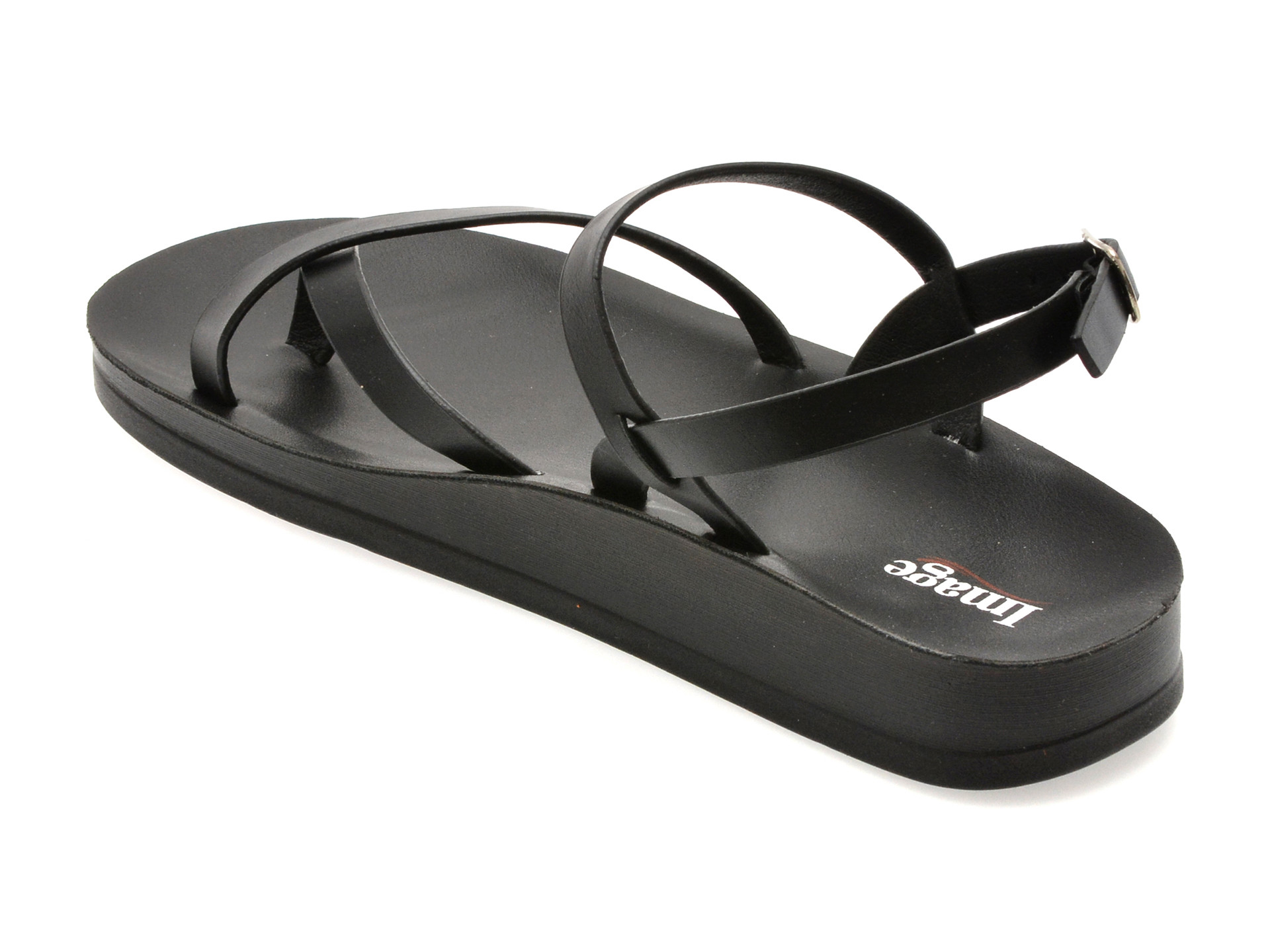 Sandale image negre 10728 din piele ecologica