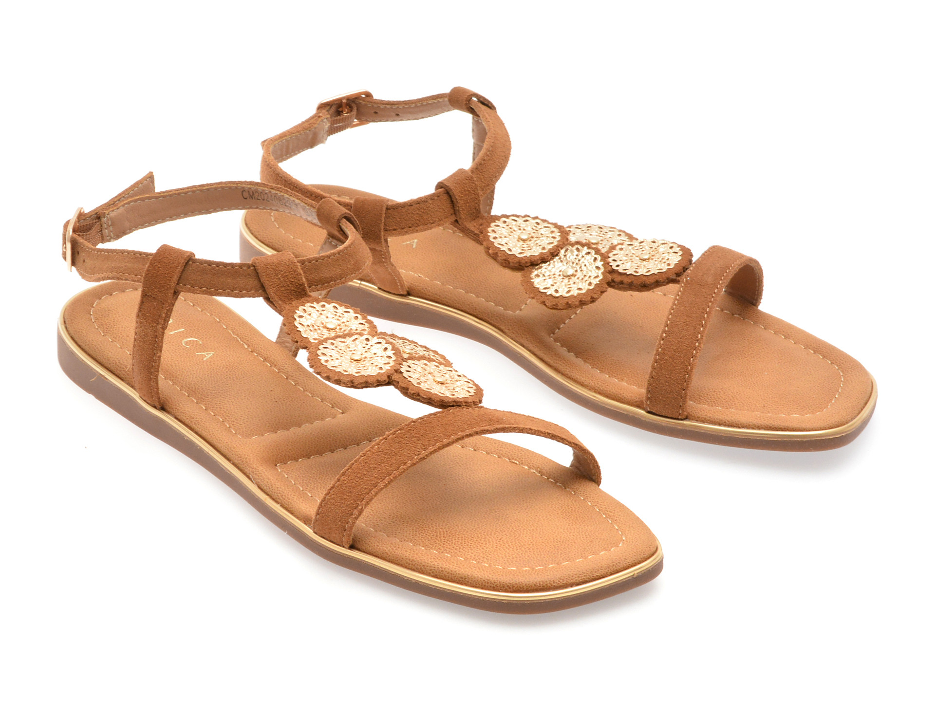 Sandale EPICA maro, 82967, din piele intoarsa