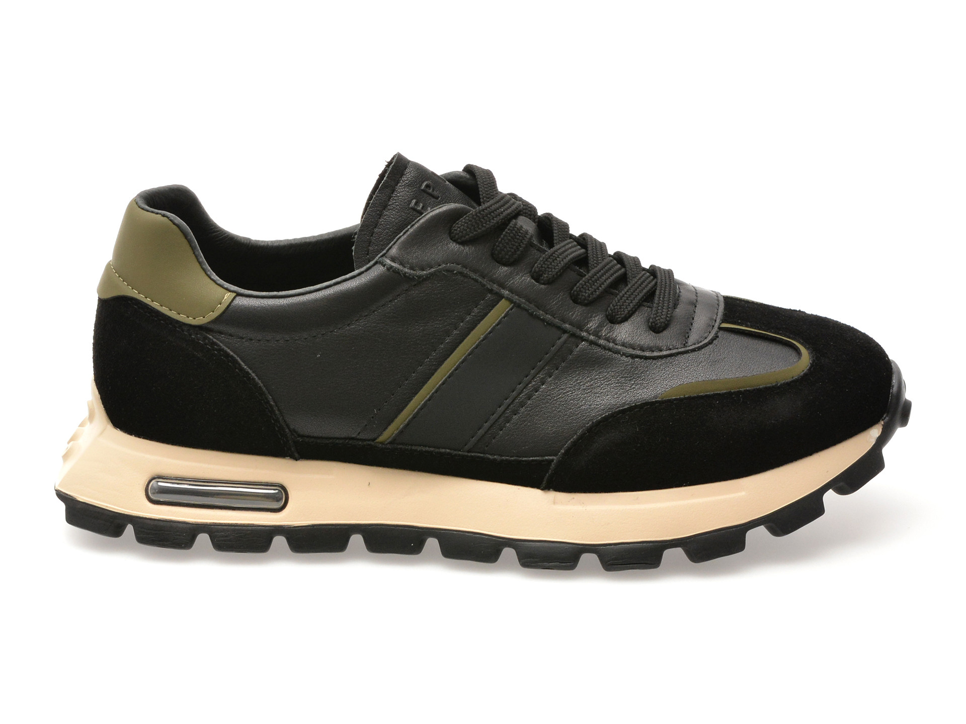 Pantofi sport EPICA negri, 31219, din piele naturala