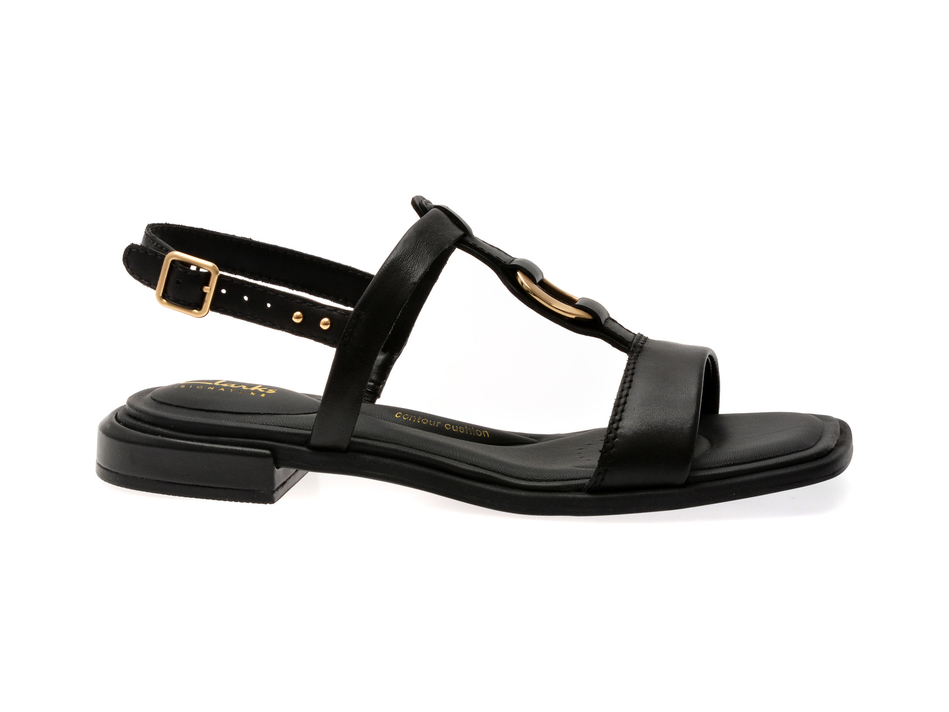Sandale CLARKS negre, ARIANY SLING, din piele naturala