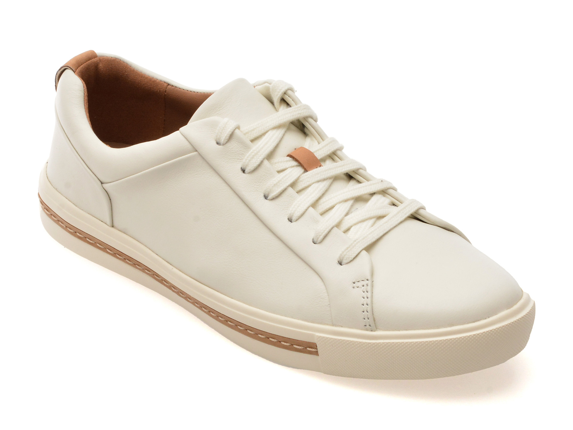 Pantofi sport clarks albi un maui lace din piele naturala